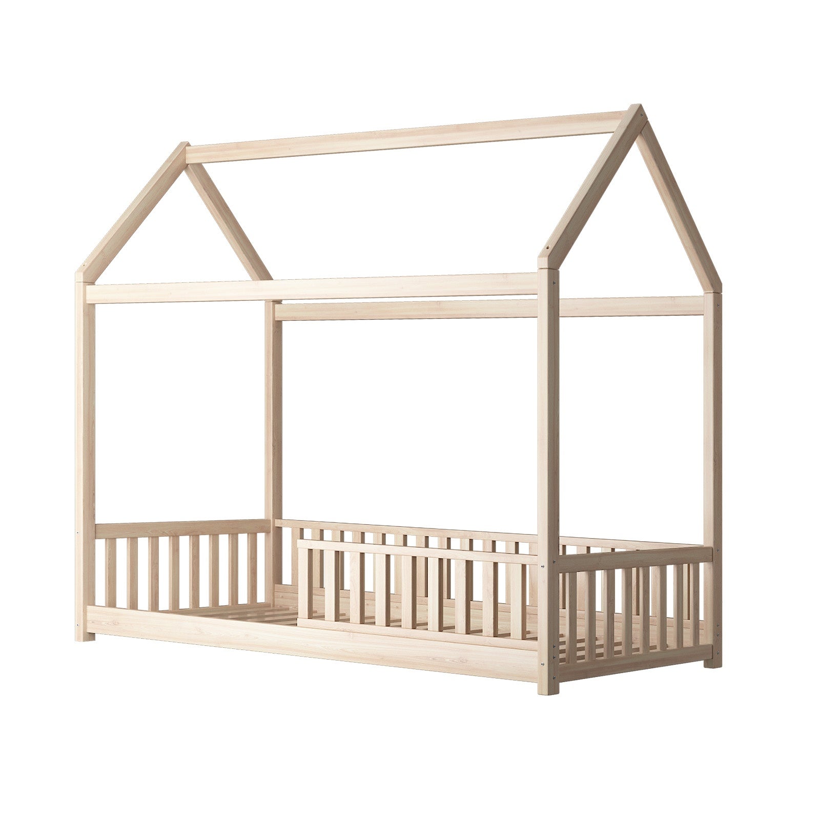 Oikiture Bed Frame Single Wooden Timber House Frame Wood Mattress Base Platform - Sunyee