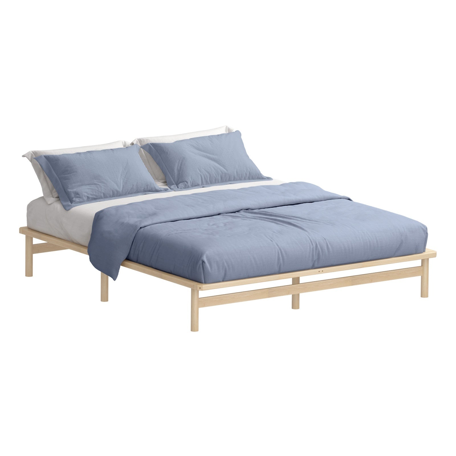 Oikiture Bed Frame Queen King Single Double Wooden Mattress Base Platform Timber - Sunyee