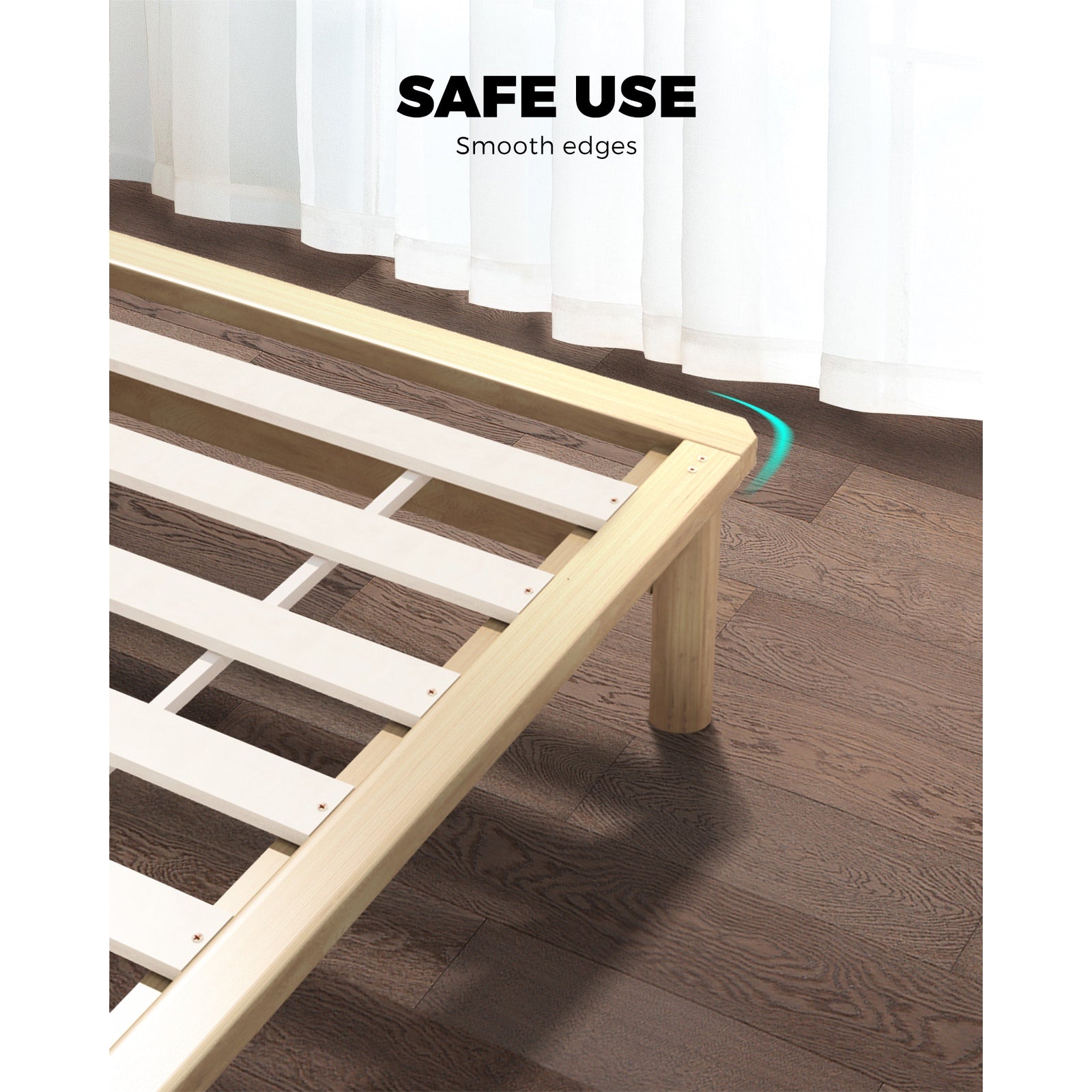 Oikiture Bed Frame Queen King Single Double Wooden Mattress Base Platform Timber - Sunyee