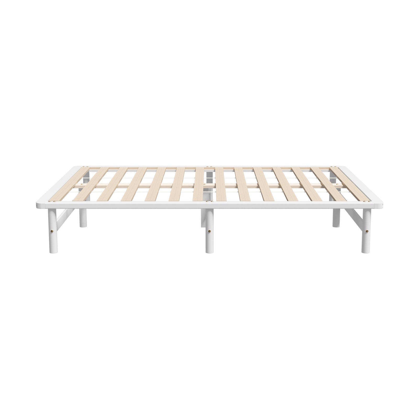 Oikiture Double Wooden Bed Frame Base Platform Solid Pine Timber Beds White - Sunyee