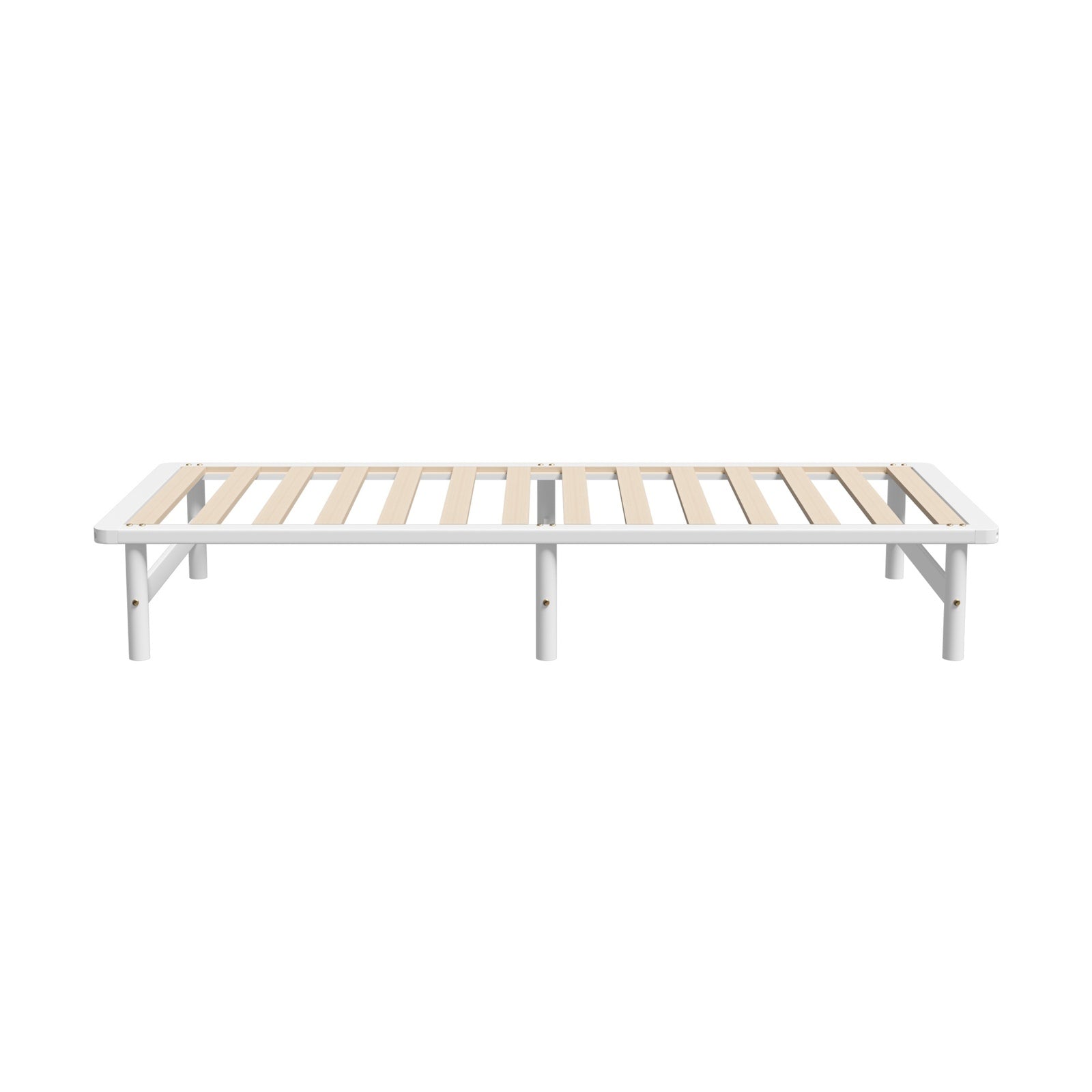 Oikiture Wooden Bed Frame King Size Base Platform Beds Solid Pine Wood White - Sunyee