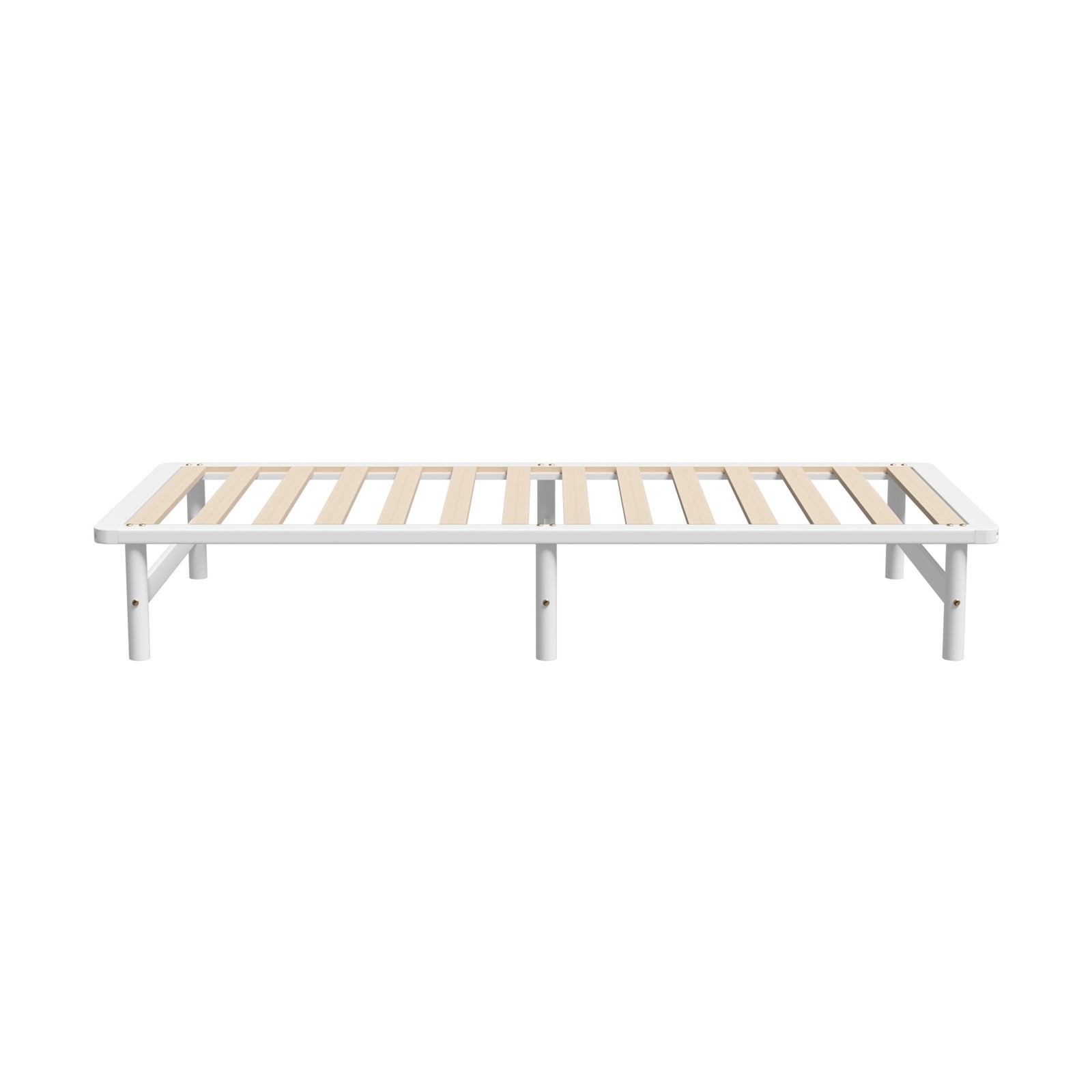 Oikiture Wooden Bed Frame Base Platform Pine Timber King Single Size Beds White - Sunyee