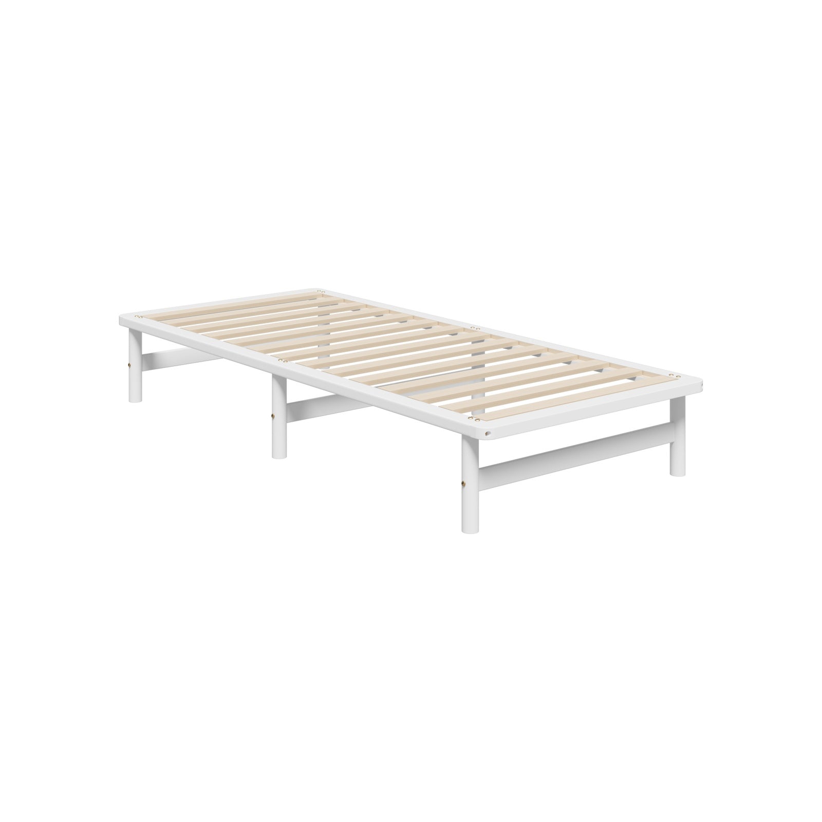 Oikiture Wooden Bed Frame Base Platform Pine Timber King Single Size Beds White - Sunyee