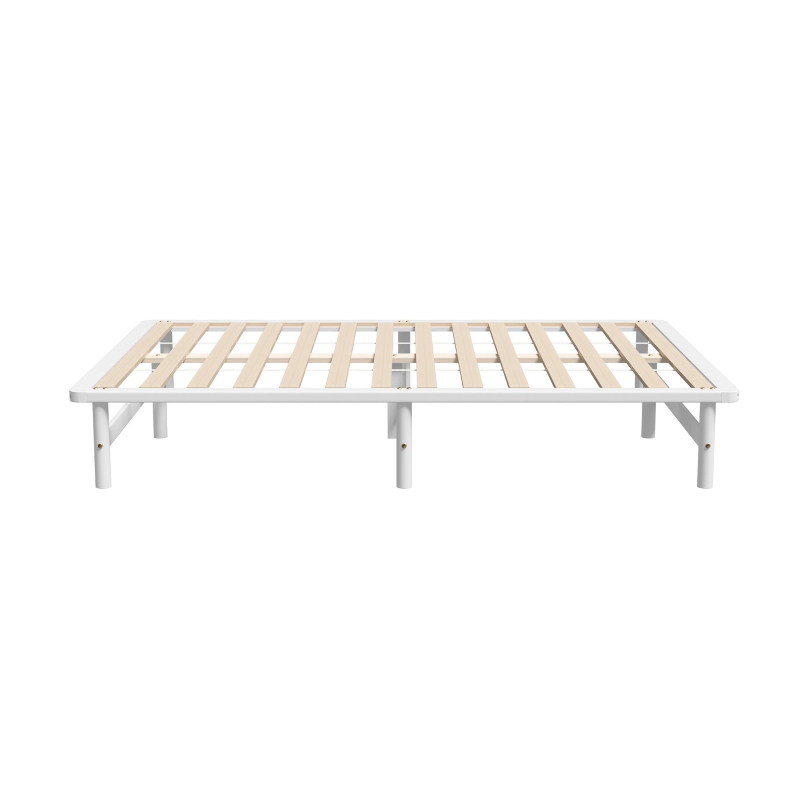 Oikiture Wooden Bed Frame Queen Size Beds Base Platform Solid Pine Timber White - Sunyee