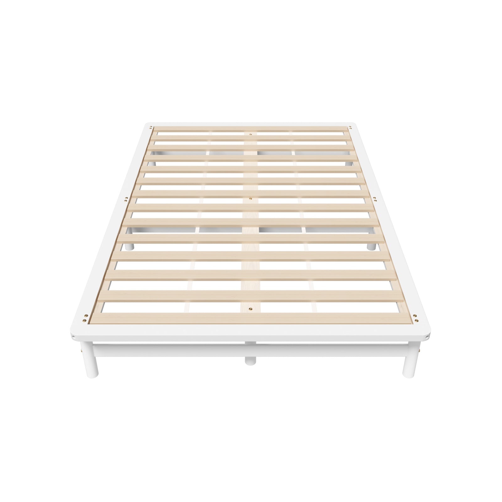 Oikiture Wooden Bed Frame Queen Size Beds Base Platform Solid Pine Timber White - Sunyee