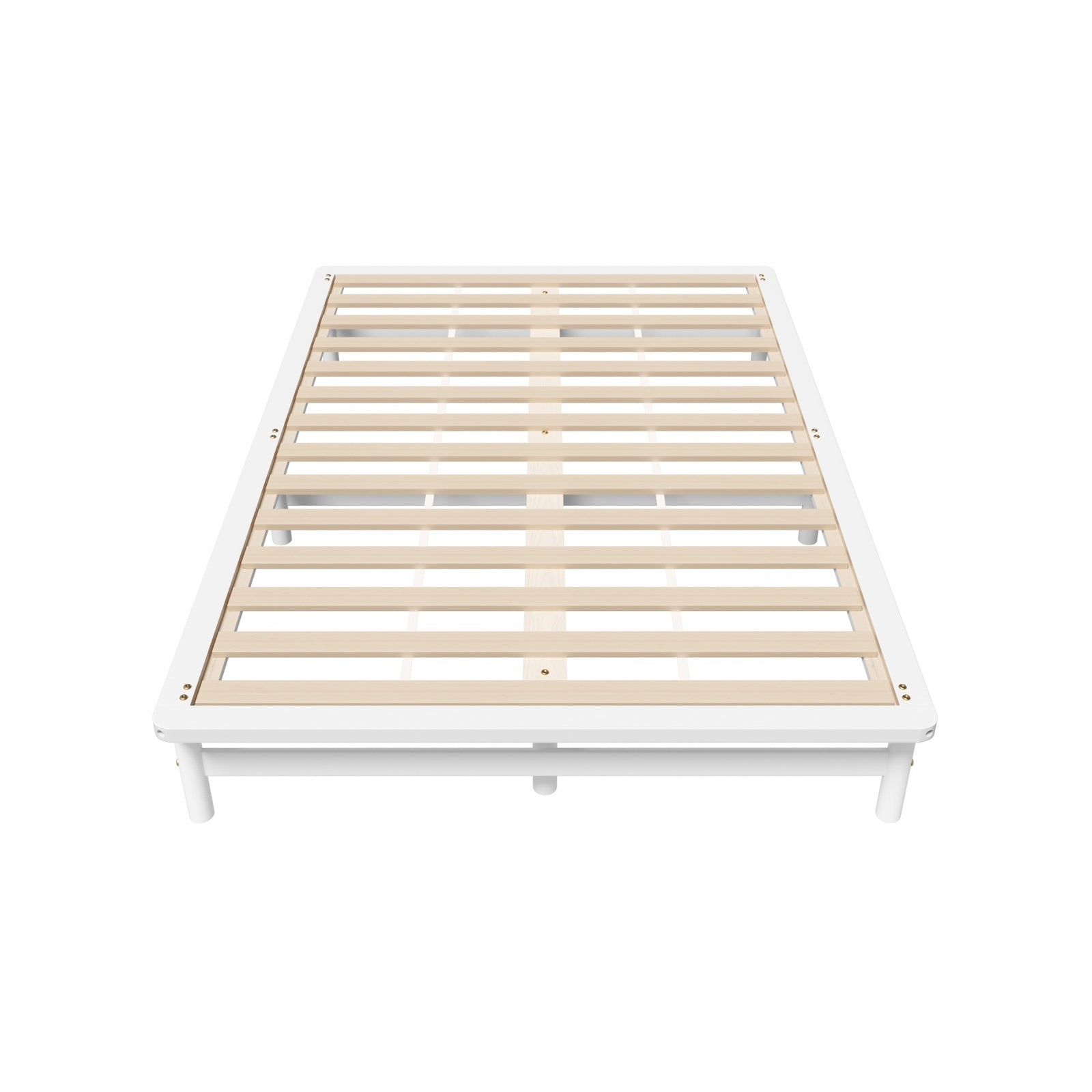 Oikiture Wooden Bed Frame Queen Size Beds Base Platform Solid Pine Timber White - Sunyee