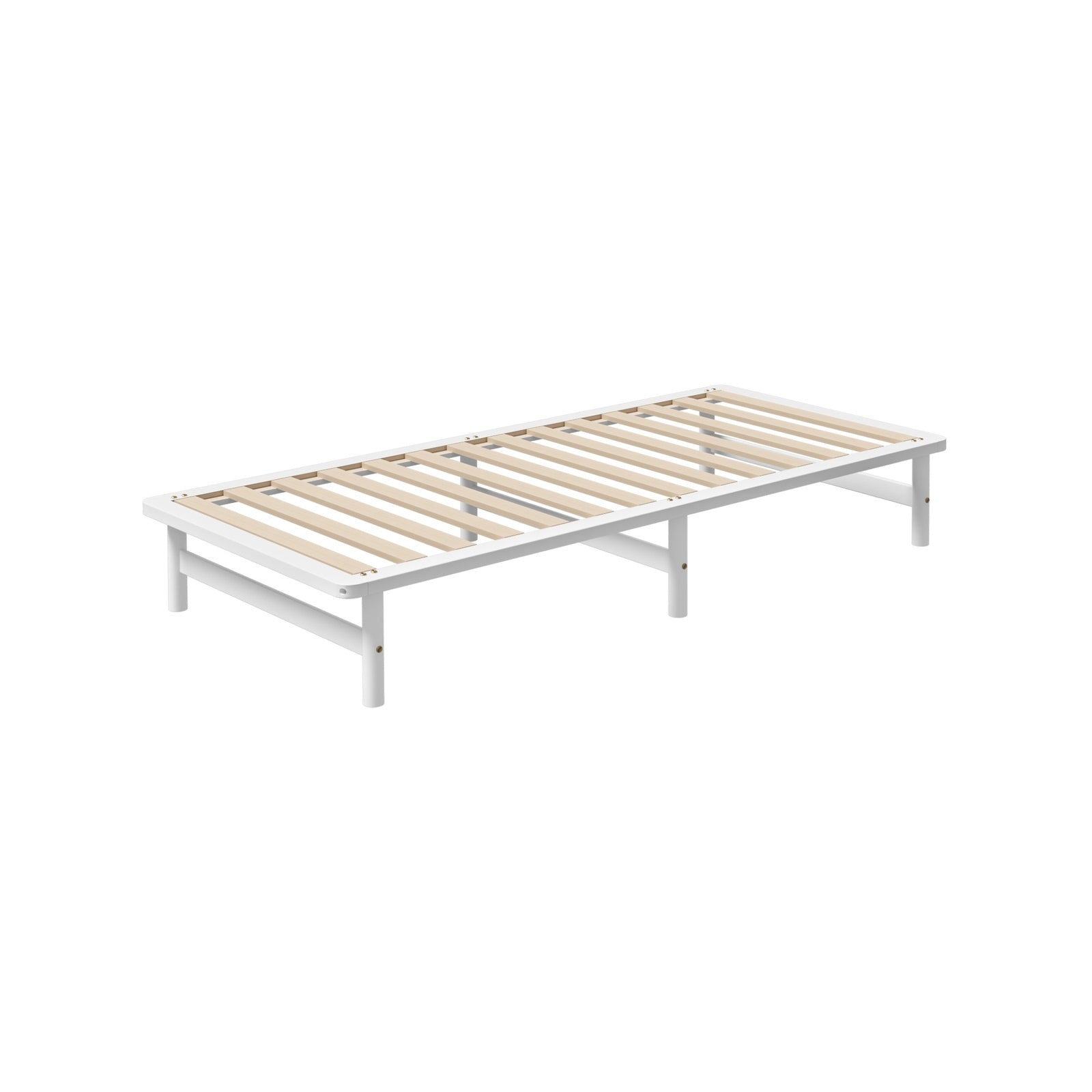 Oikiture Wooden Bed Frame Single Beds Base Solid Pine Timber Platform White - Sunyee