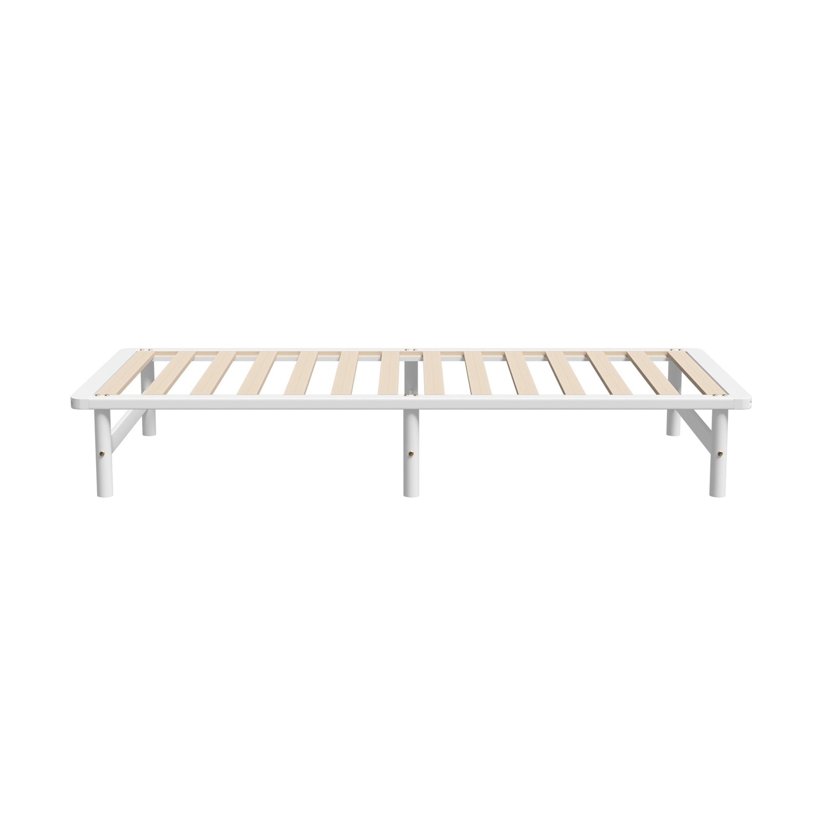 Oikiture Wooden Bed Frame Single Beds Base Solid Pine Timber Platform White - Sunyee