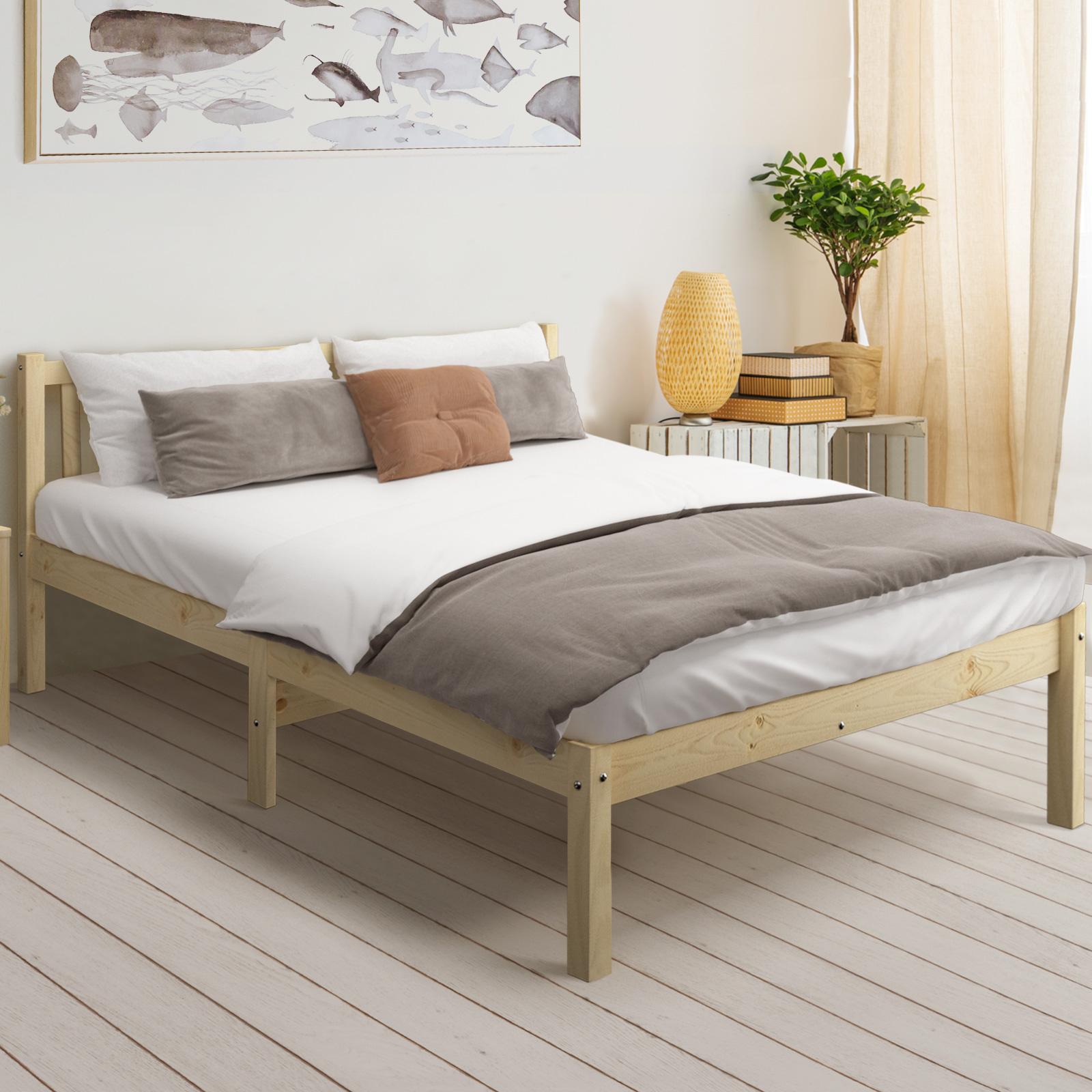 Oikiture Bed Frame Double Size Wood Mattress Base Wooden Timber Platform Bedroom - Sunyee