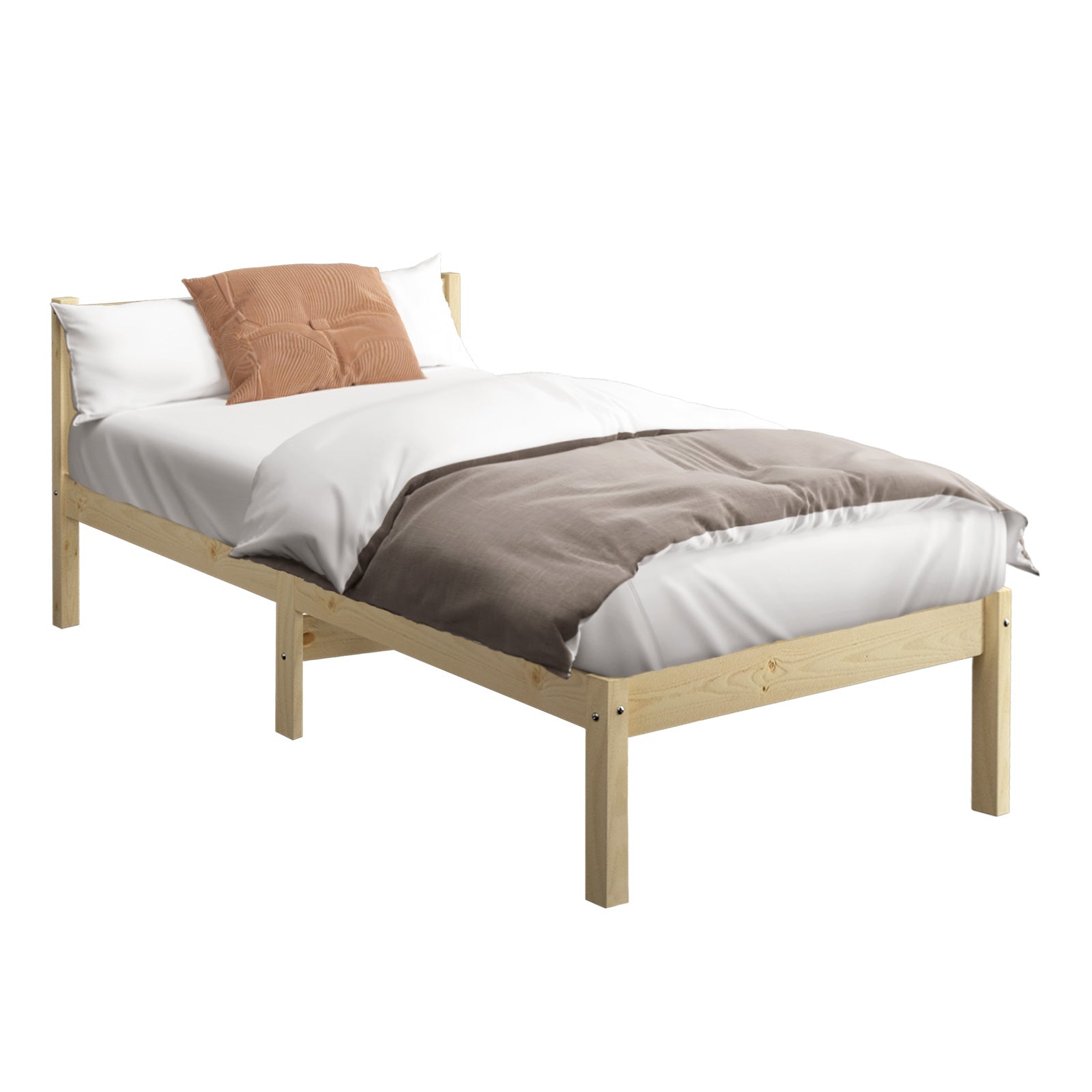 Oikiture Bed Frame Queen Double King Single Wooden Mattress Base Wood Headboard - Sunyee