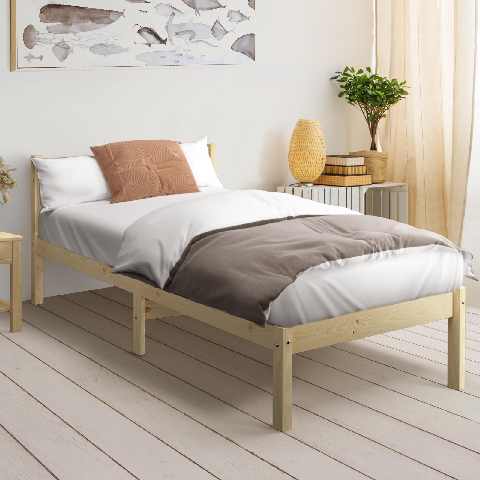 Oikiture Bed Frame Single Size Wooden Kids Bed Timber Mattress Base Platform - Sunyee
