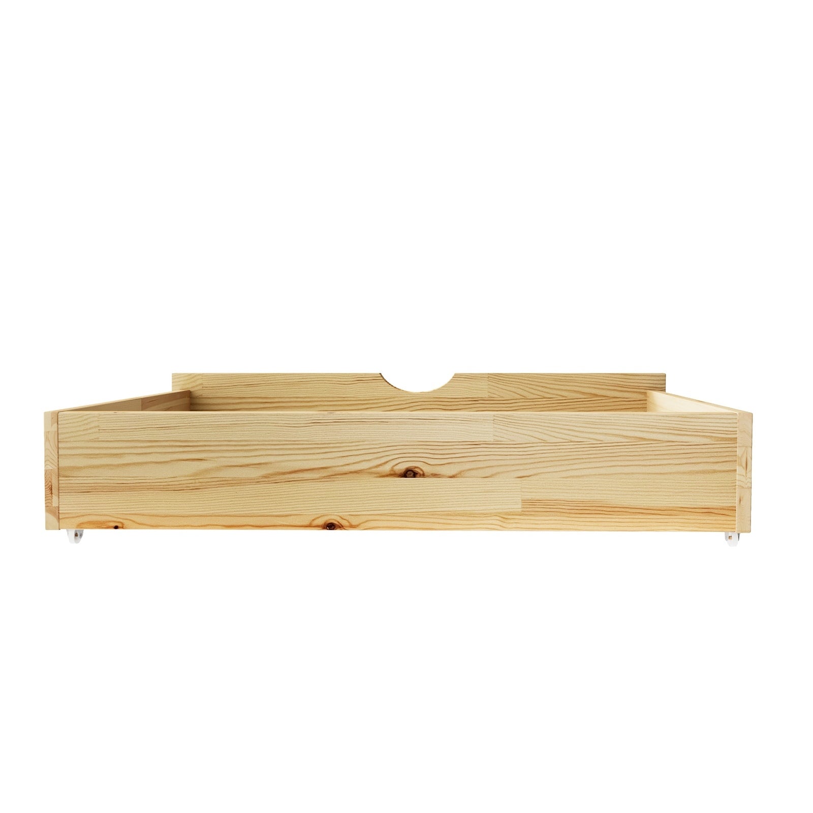 Oikiture 2x Trundle Drawers for Bed Frame Base Storage with Wheels Wooden - Sunyee