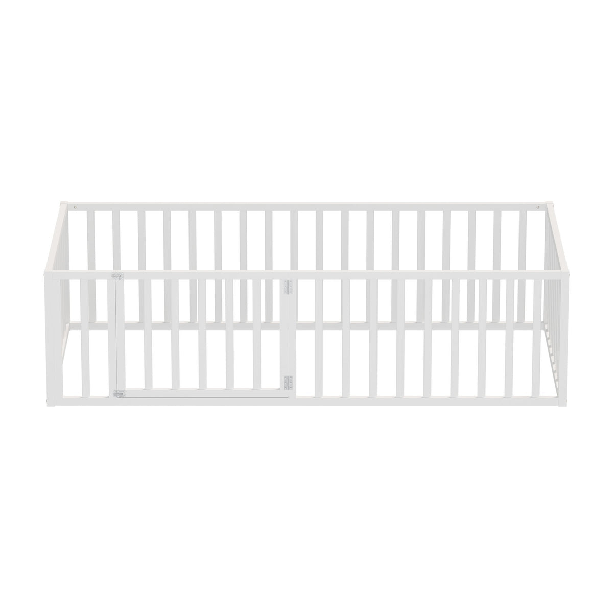 Oikiture 2-in-1 Kids Bed Frame Wood Single Toddler Play Centre Guard Fence Gate