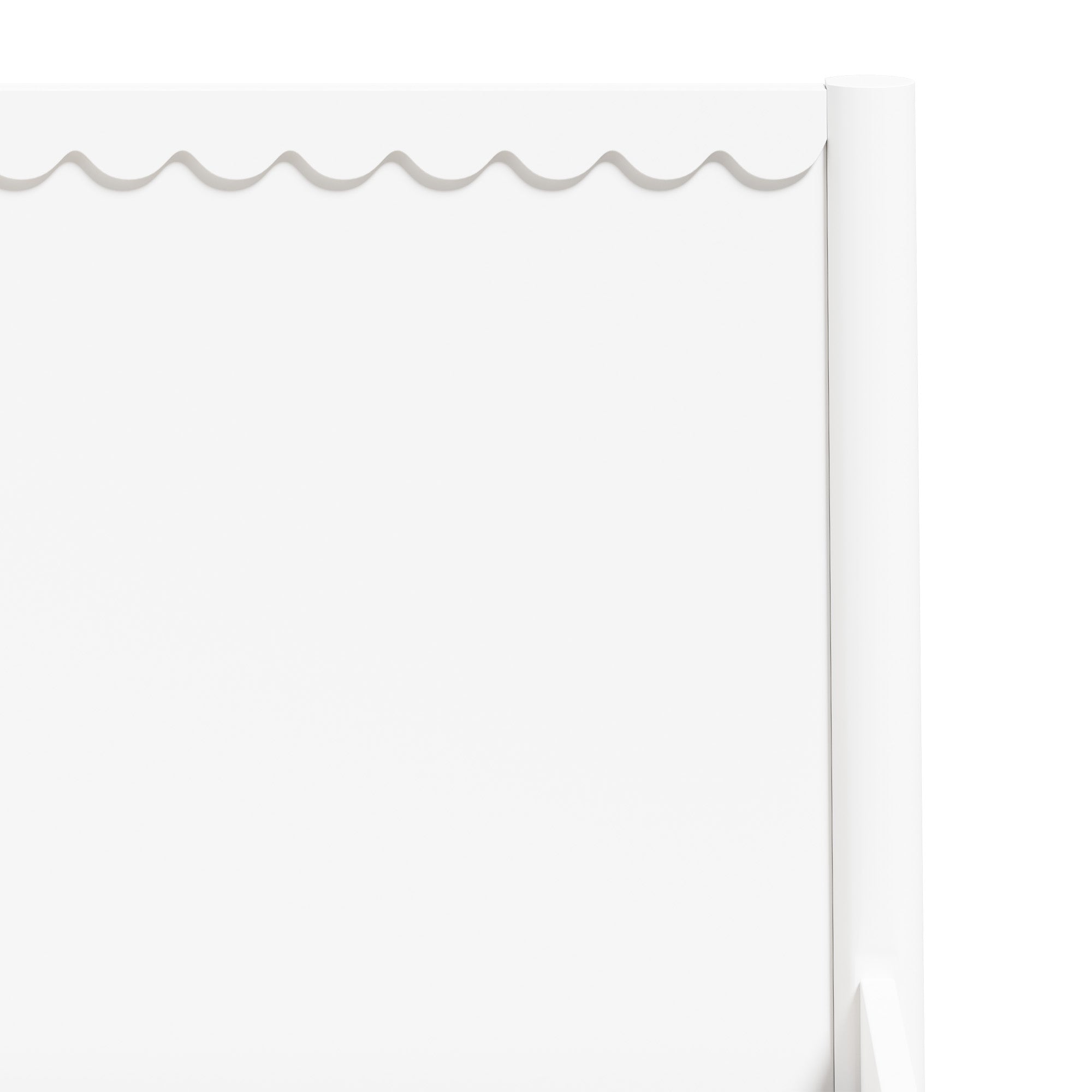 Oikiture Scalloped Bed Wooden Kids Bed Frame Solid Pine Timber King Single White - Sunyee