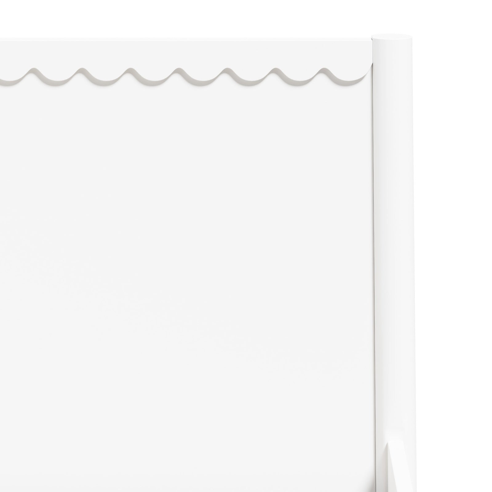 Oikiture Scalloped Bed Wooden Kids Bed Frame Solid Pine Wood Timber Single White - Sunyee