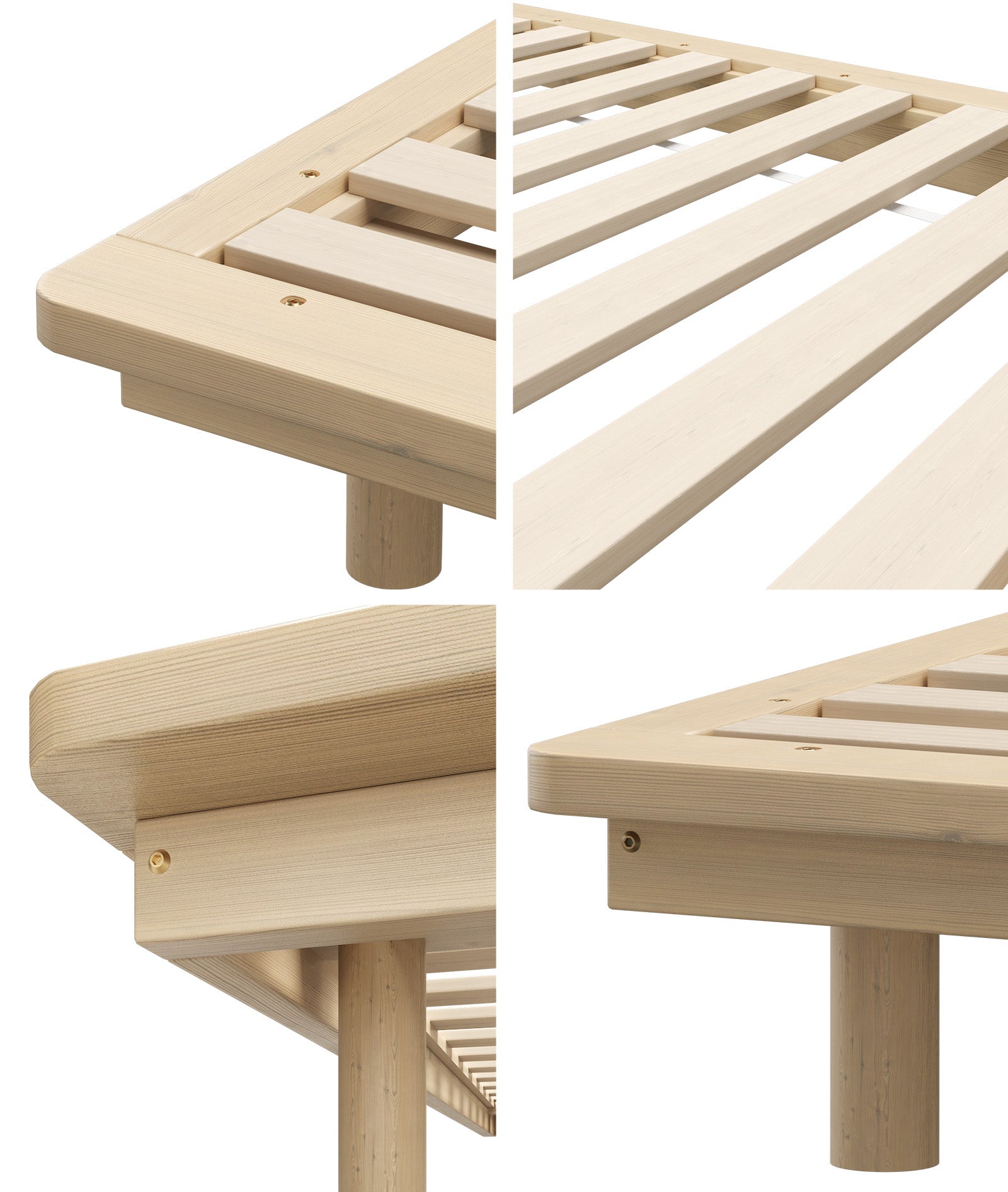 Oikiture Bed Frame Queen Size Wooden Timber Bed Base Floating Beds - Sunyee