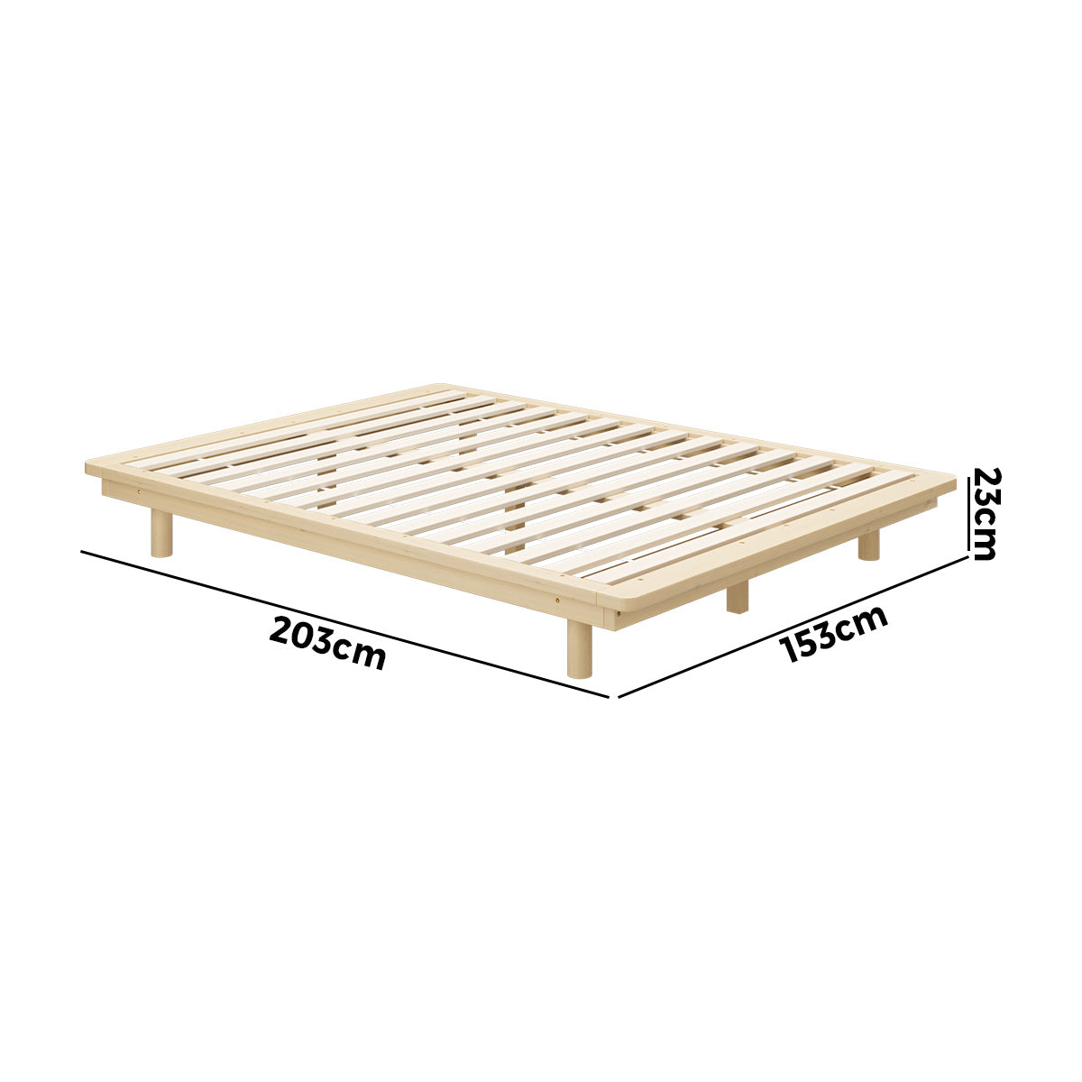 Oikiture Bed Frame Queen Size Wooden Timber Bed Base Floating Beds - Sunyee