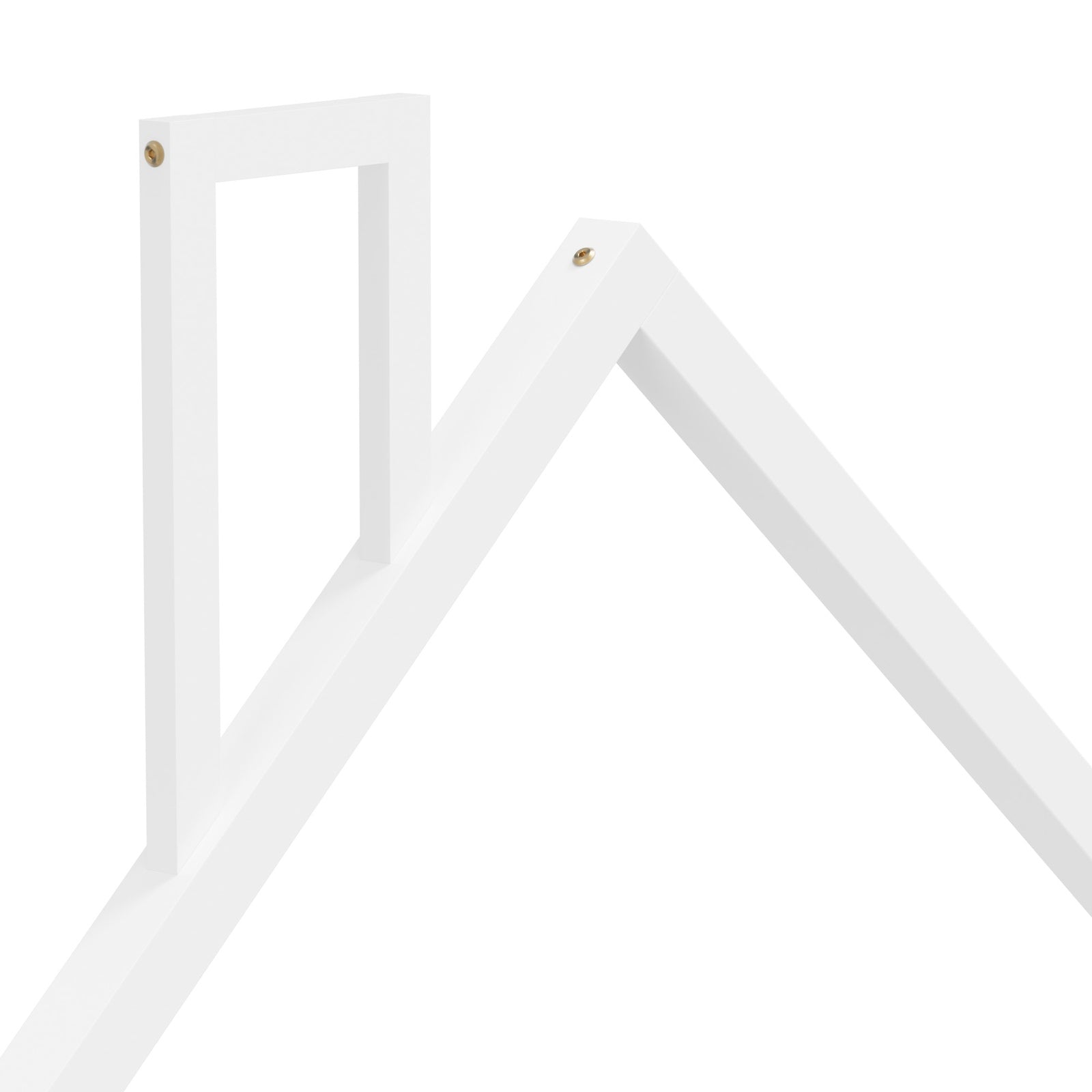 Oikiture Wooden Kids Bed Frame Floor Beds Chimney Platform King Single White - Sunyee