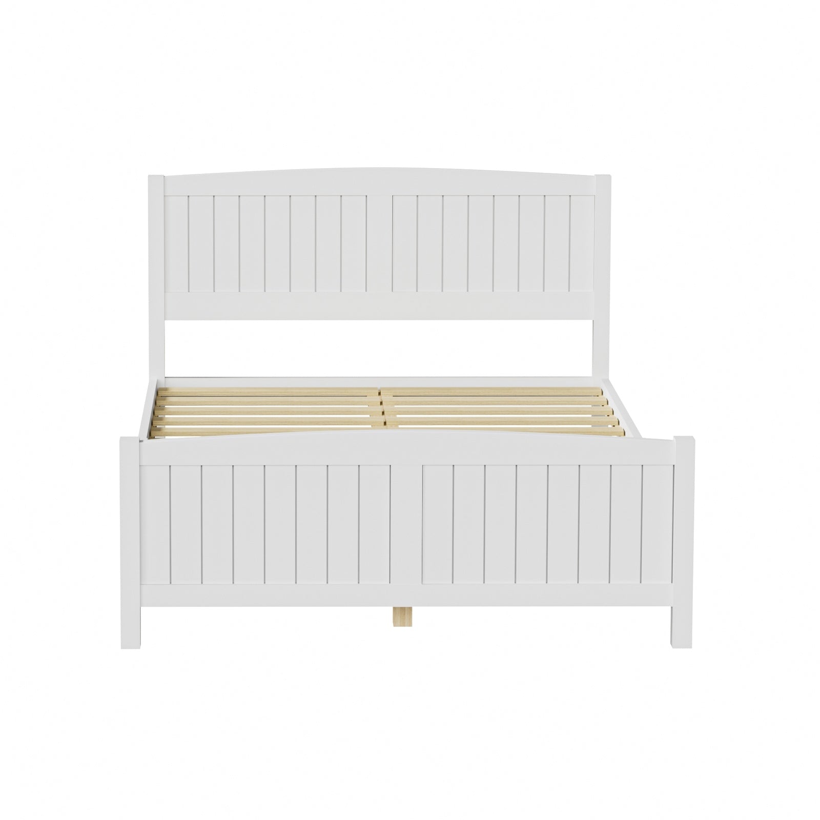 Oikiture Bed Frame Double Size Wooden Base Timber Platform White - Sunyee