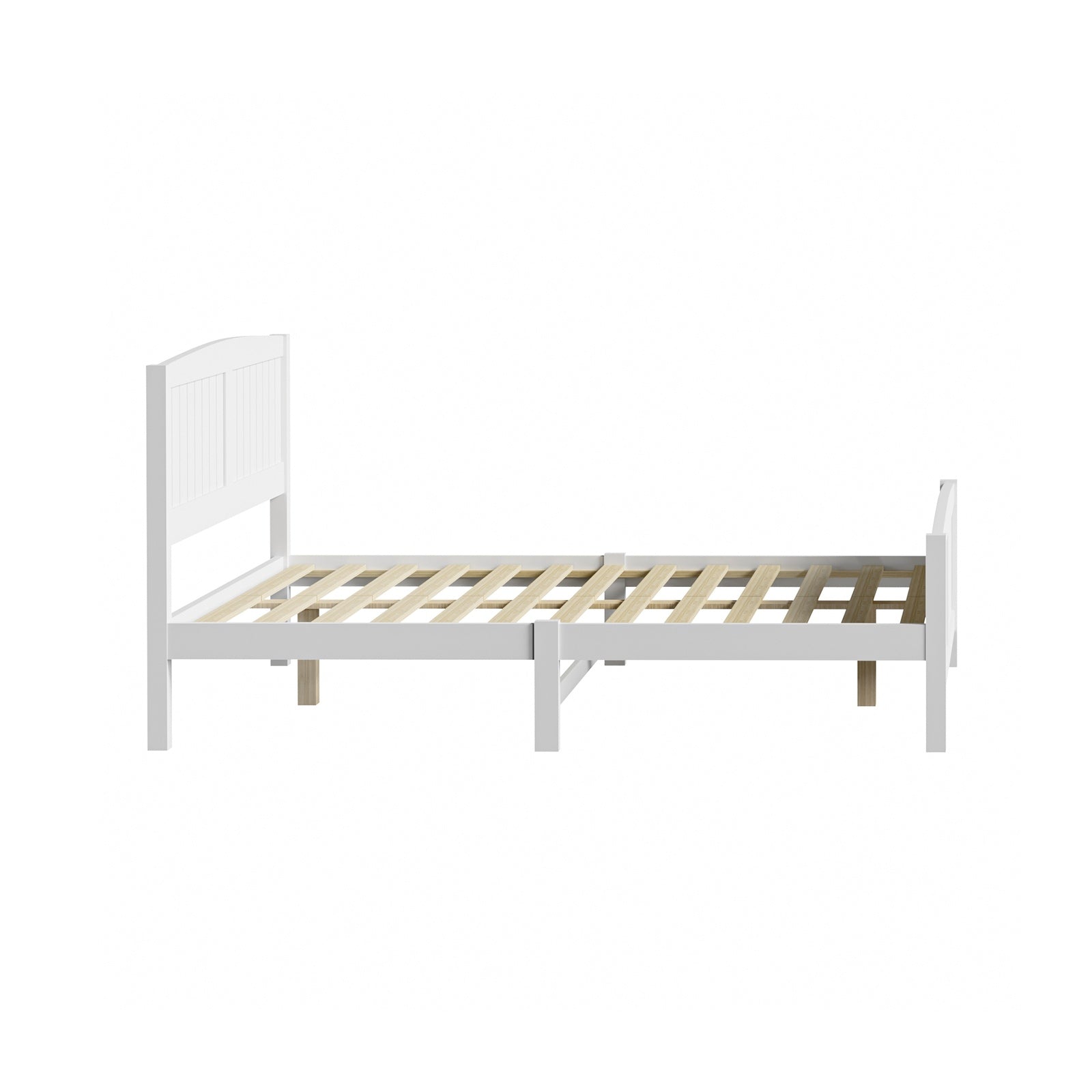 Oikiture Bed Frame Double Size Wooden Base Timber Platform White - Sunyee