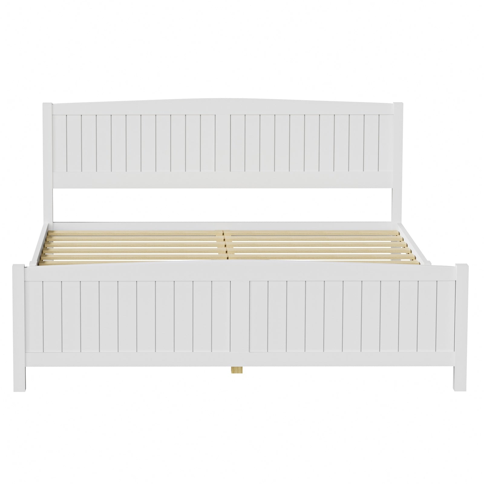 Oikiture Bed Frame King Size Wooden Base Timber Platform White - Sunyee