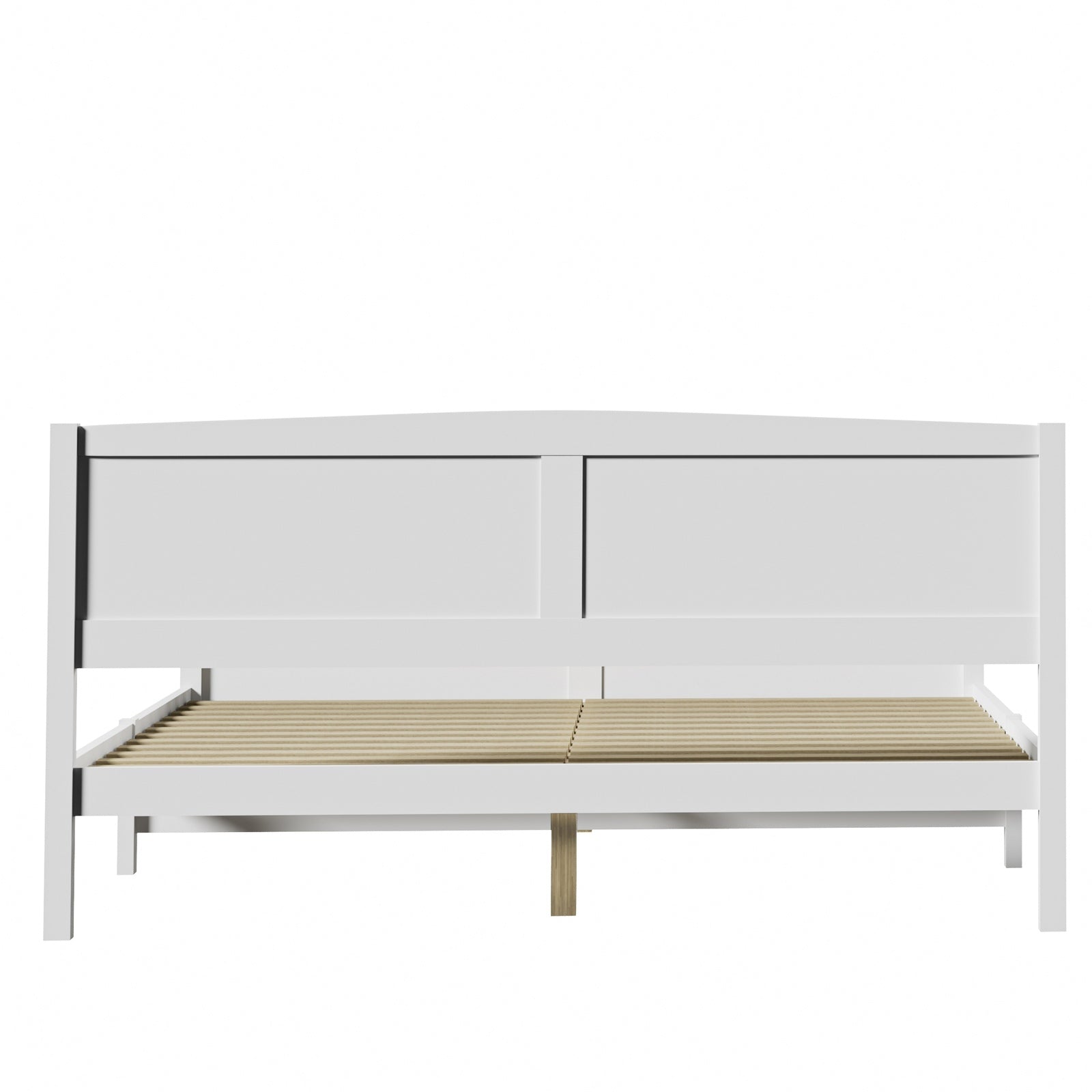 Oikiture Bed Frame King Size Wooden Base Timber Platform White - Sunyee