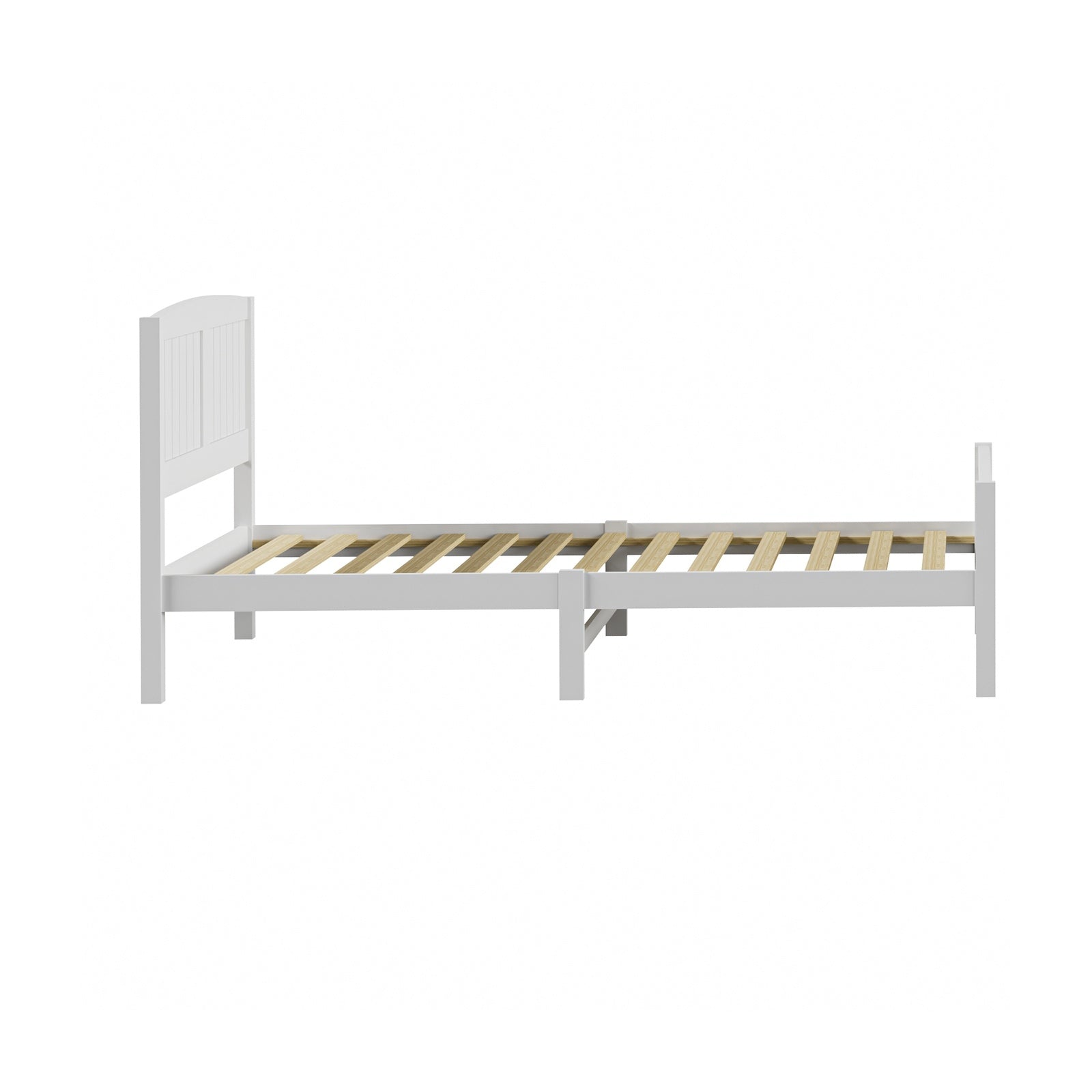 Oikiture Bed Frame King Singe Size Wooden Base Timber Platform White - Sunyee