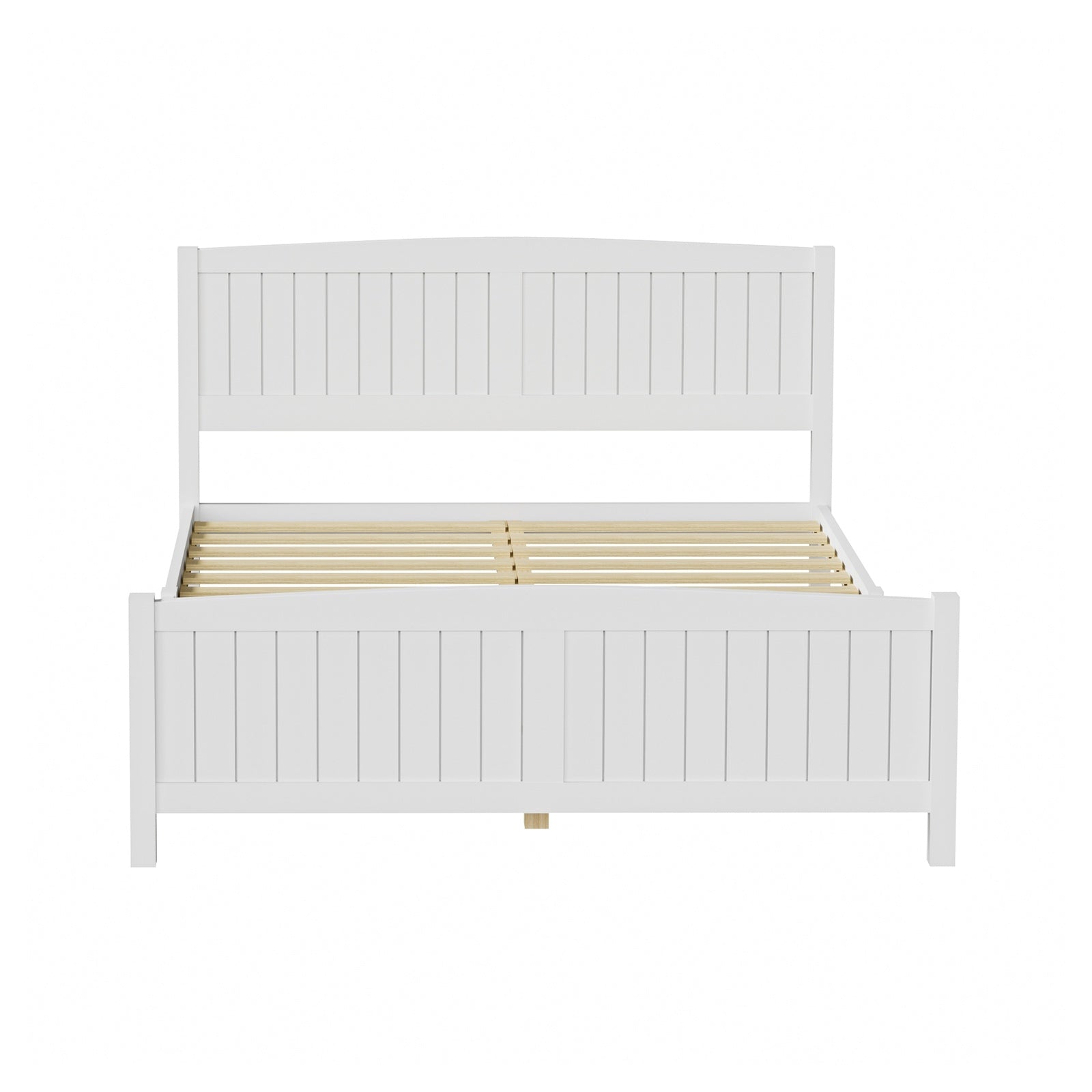 Oikiture Bed Frame Queen Size Wooden Base Timber Platform White - Sunyee
