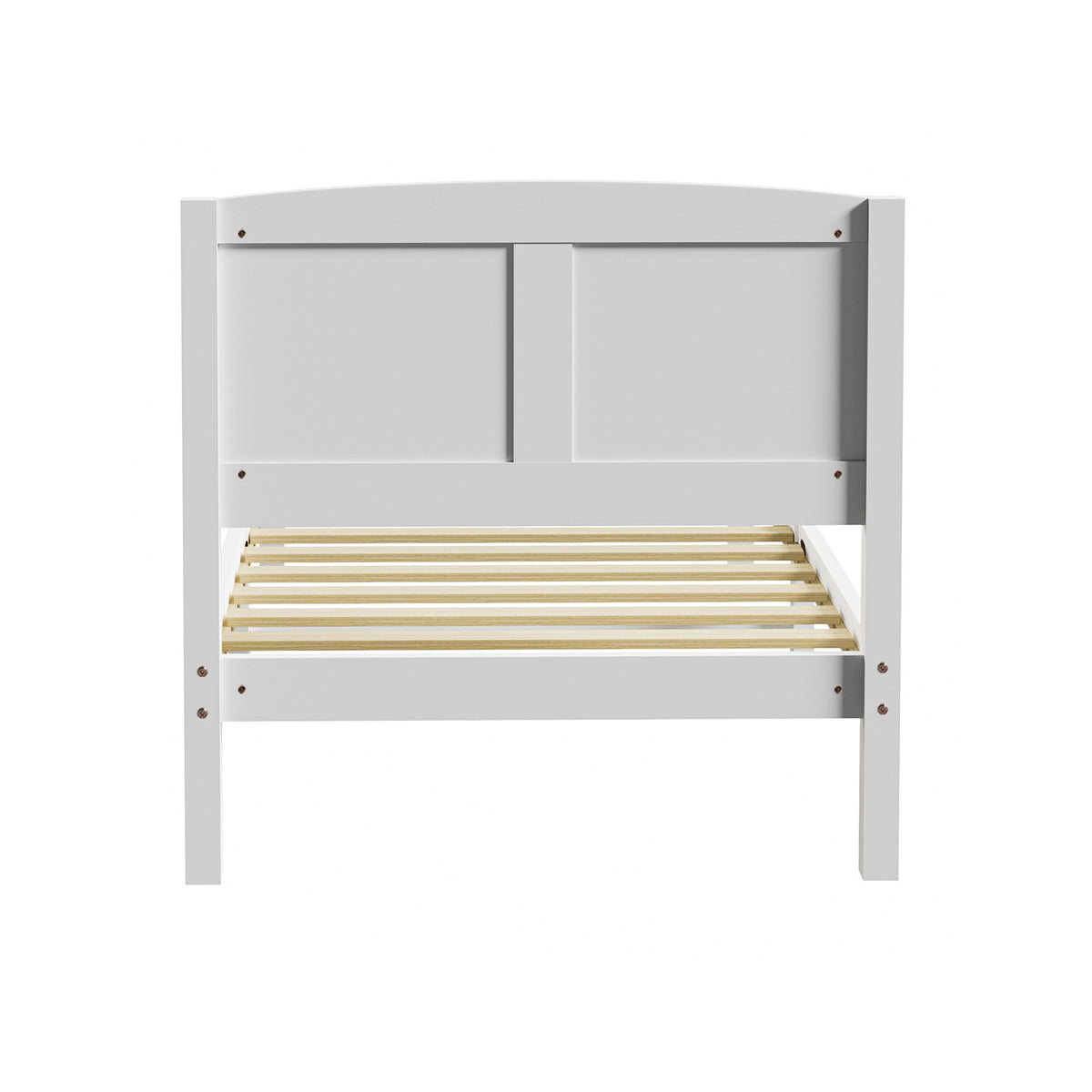 Oikiture Bed Frame Singe Size Wooden Base Timber Platform White