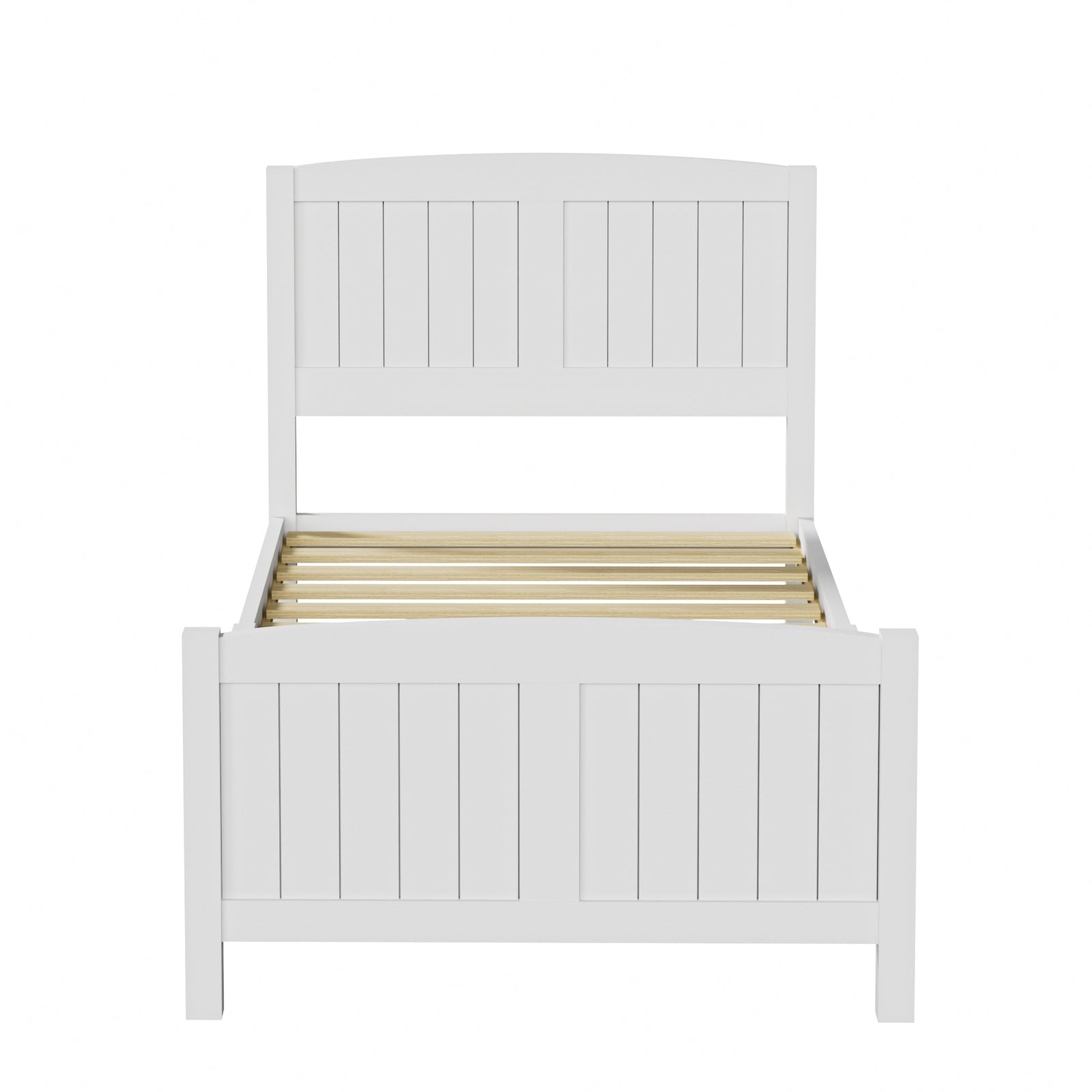 Oikiture Bed Frame Singe Size Wooden Base Timber Platform White - Sunyee