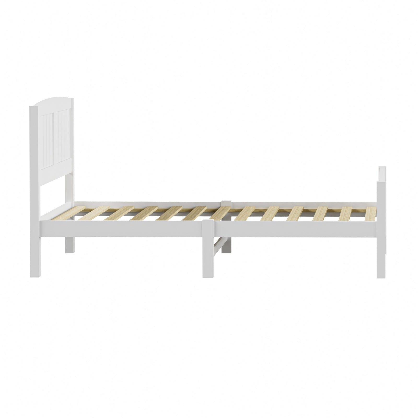 Oikiture Bed Frame Singe Size Wooden Base Timber Platform White - Sunyee