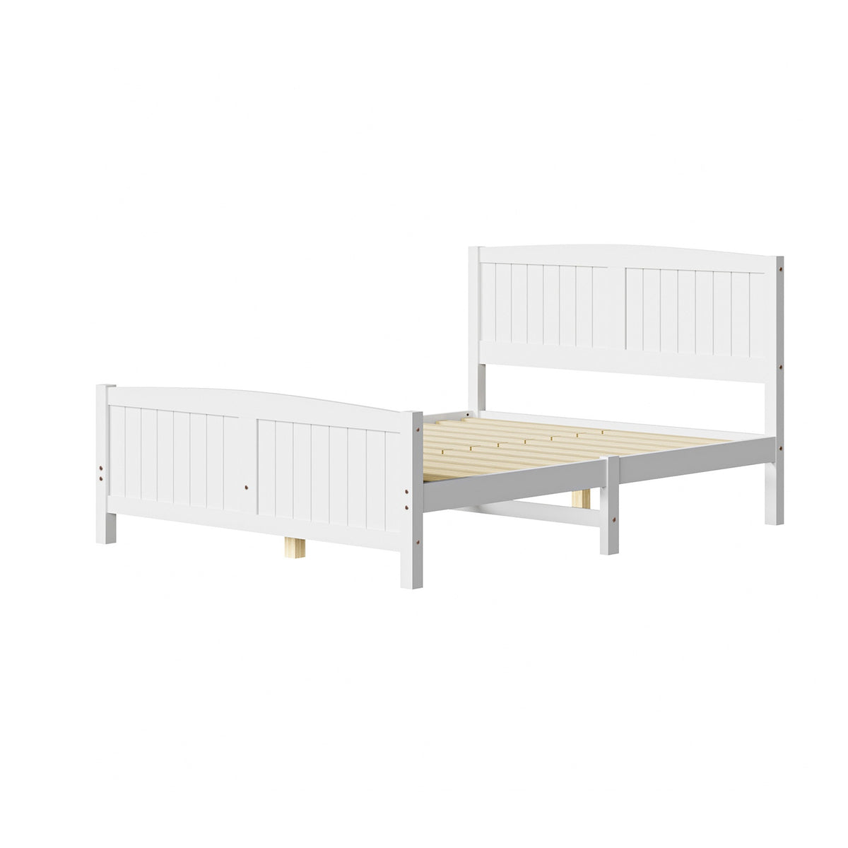 Oikiture Bed Frame Queen Double King Single Wooden Base Timber Platform White