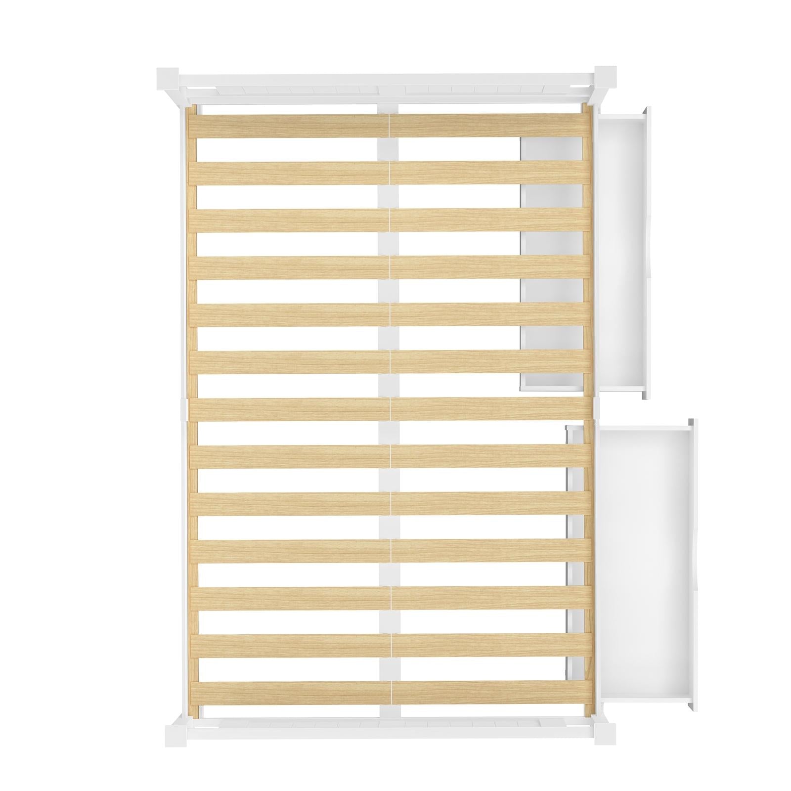 Oikiture Wooden Bed Frame Queen Size with Storage Drawers Trundles - Sunyee