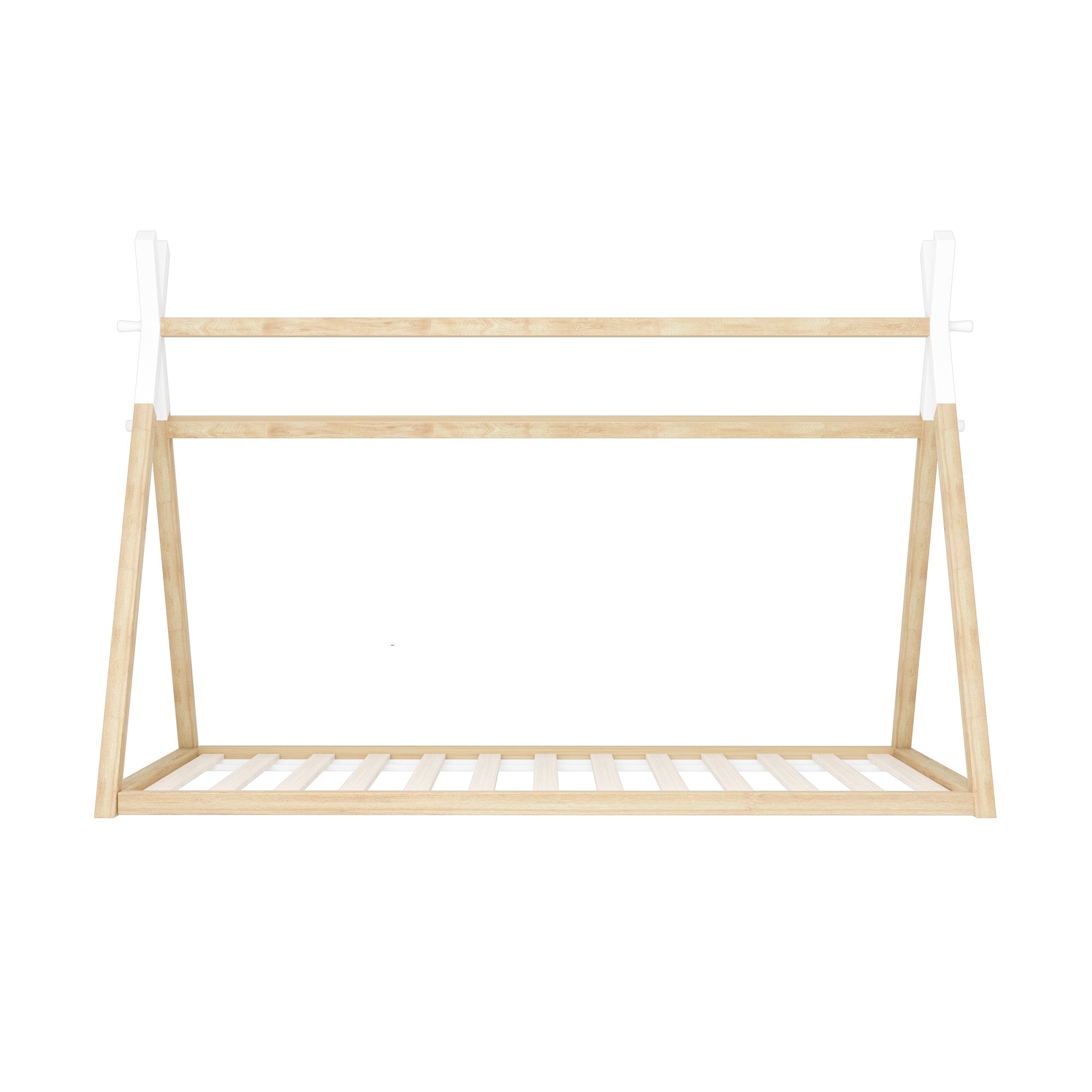 Oikiture Kids Bed Frame Wooden Timber King Single Teepee House Frame Beds - Sunyee