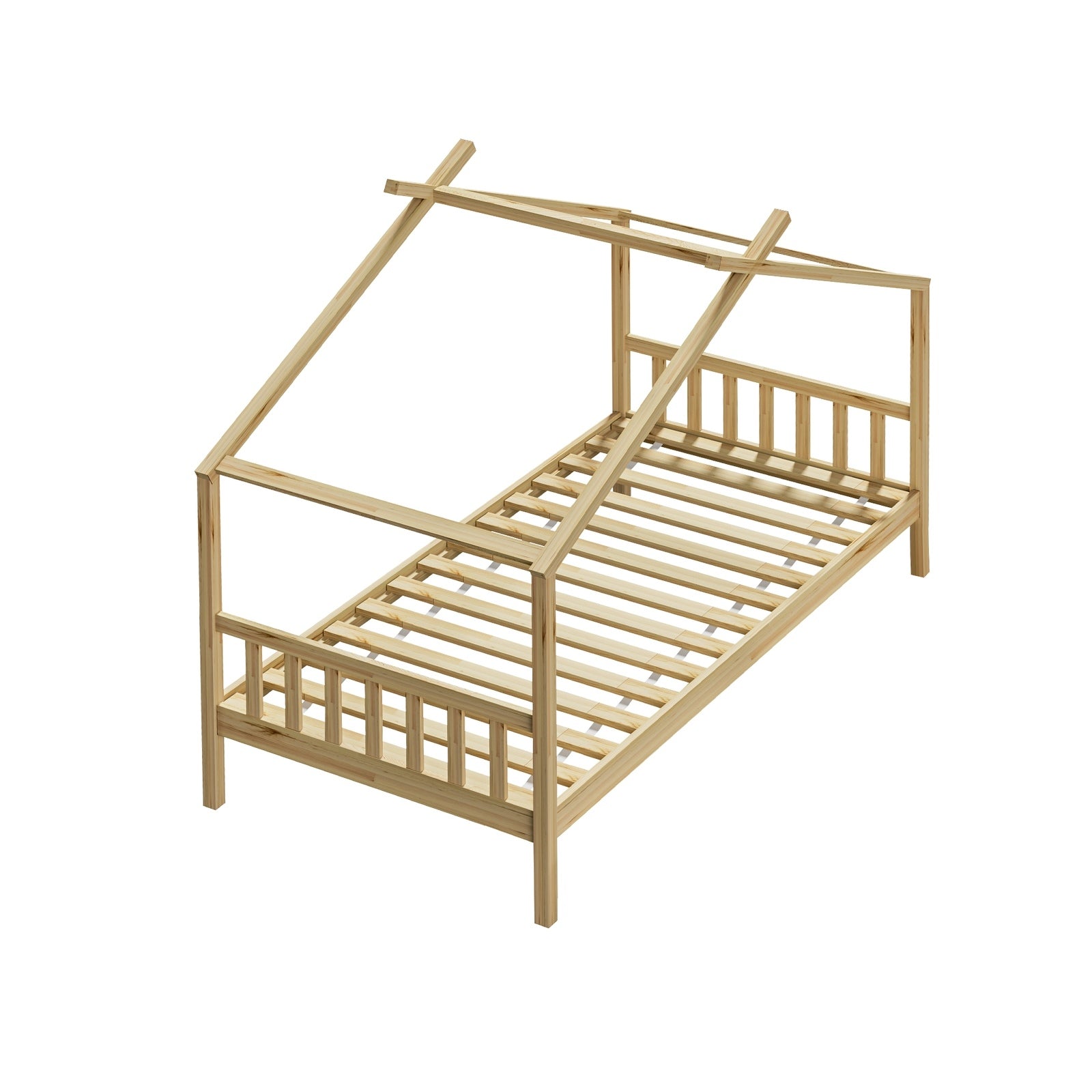 Oikiture Bed Frame Wooden Base Kids Single Timber House Beds TOMI - Sunyee