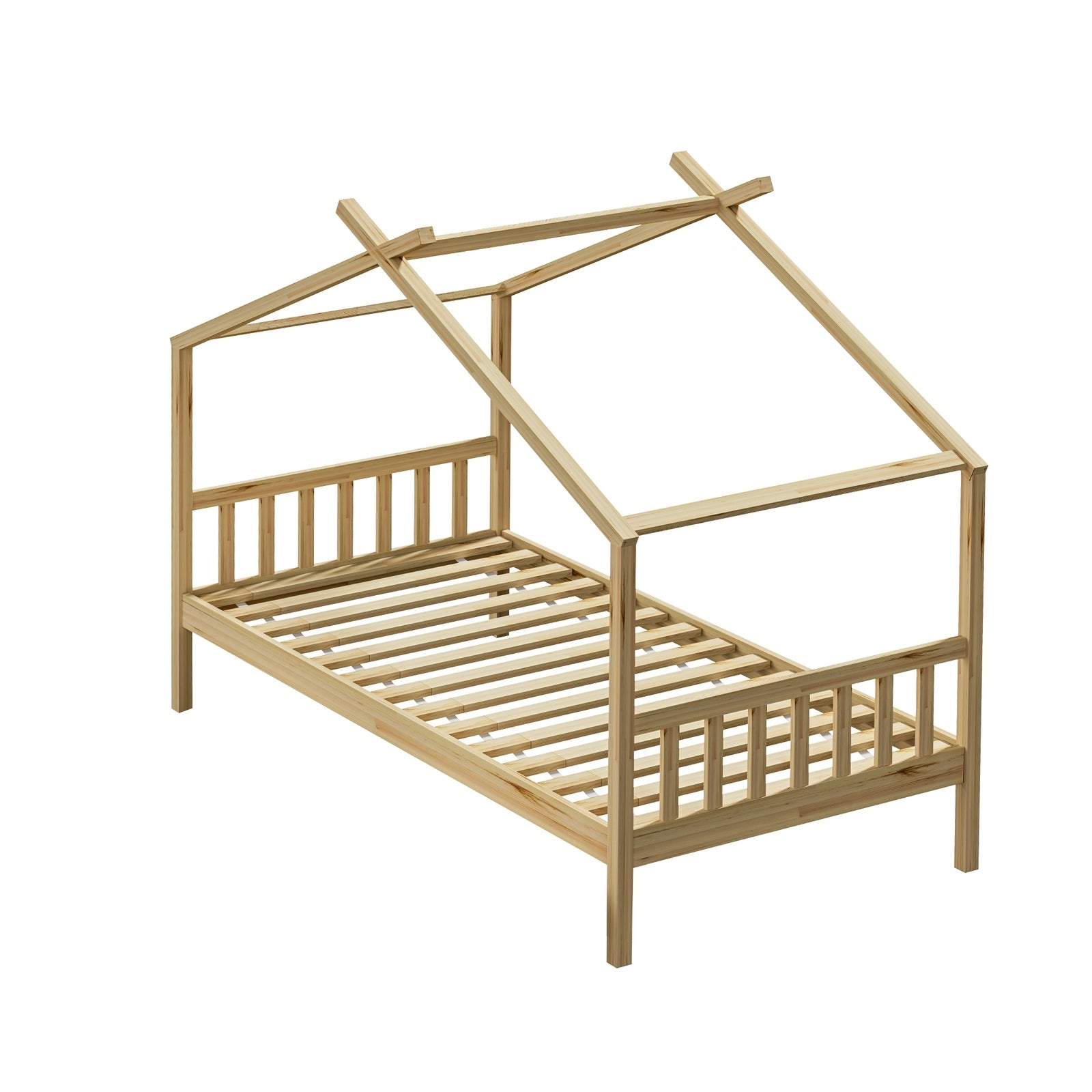 Oikiture Bed Frame Wooden Base Kids Single Timber House Beds TOMI - Sunyee