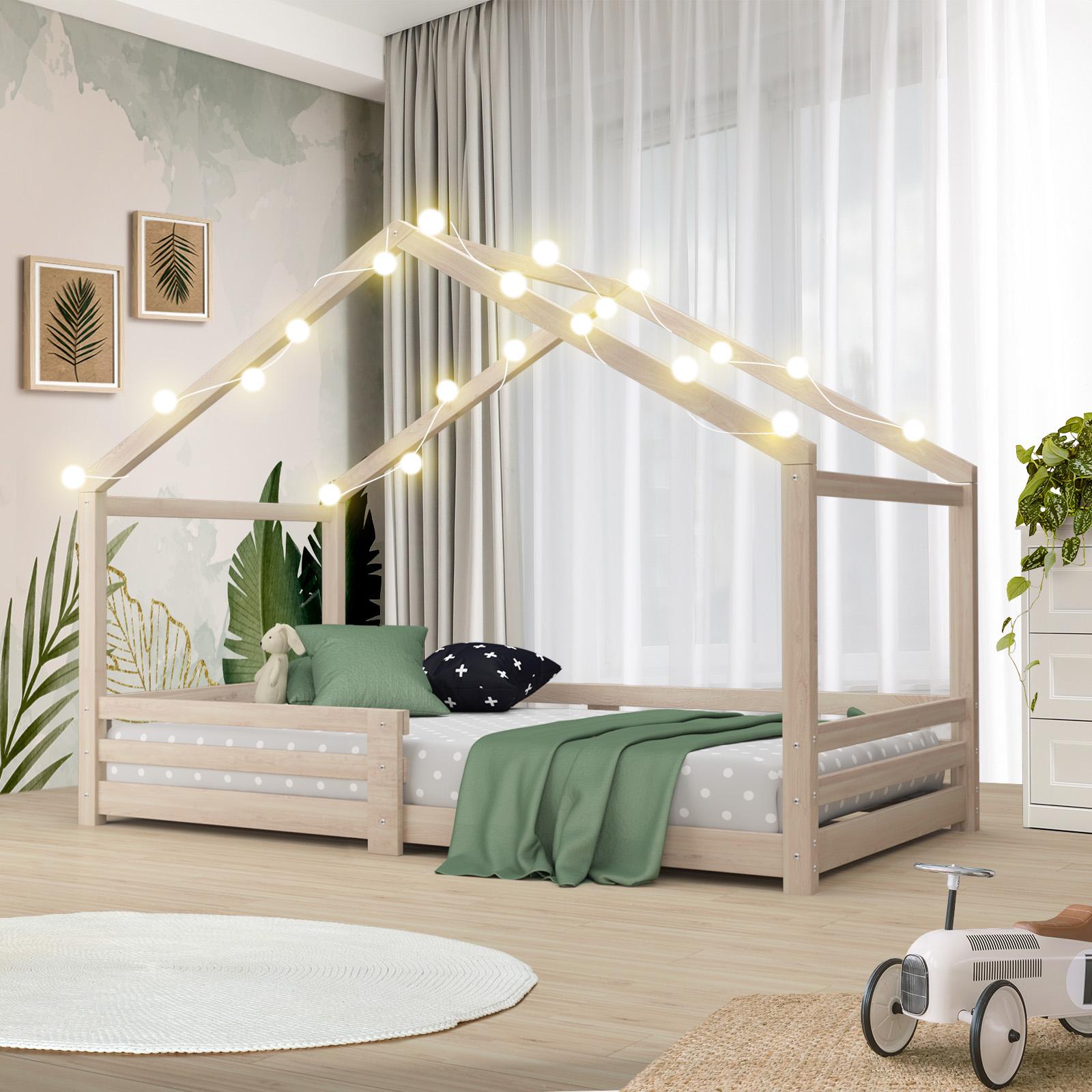 Oikiture Bed Frame Wooden Single Size Timber House Frame - Sunyee