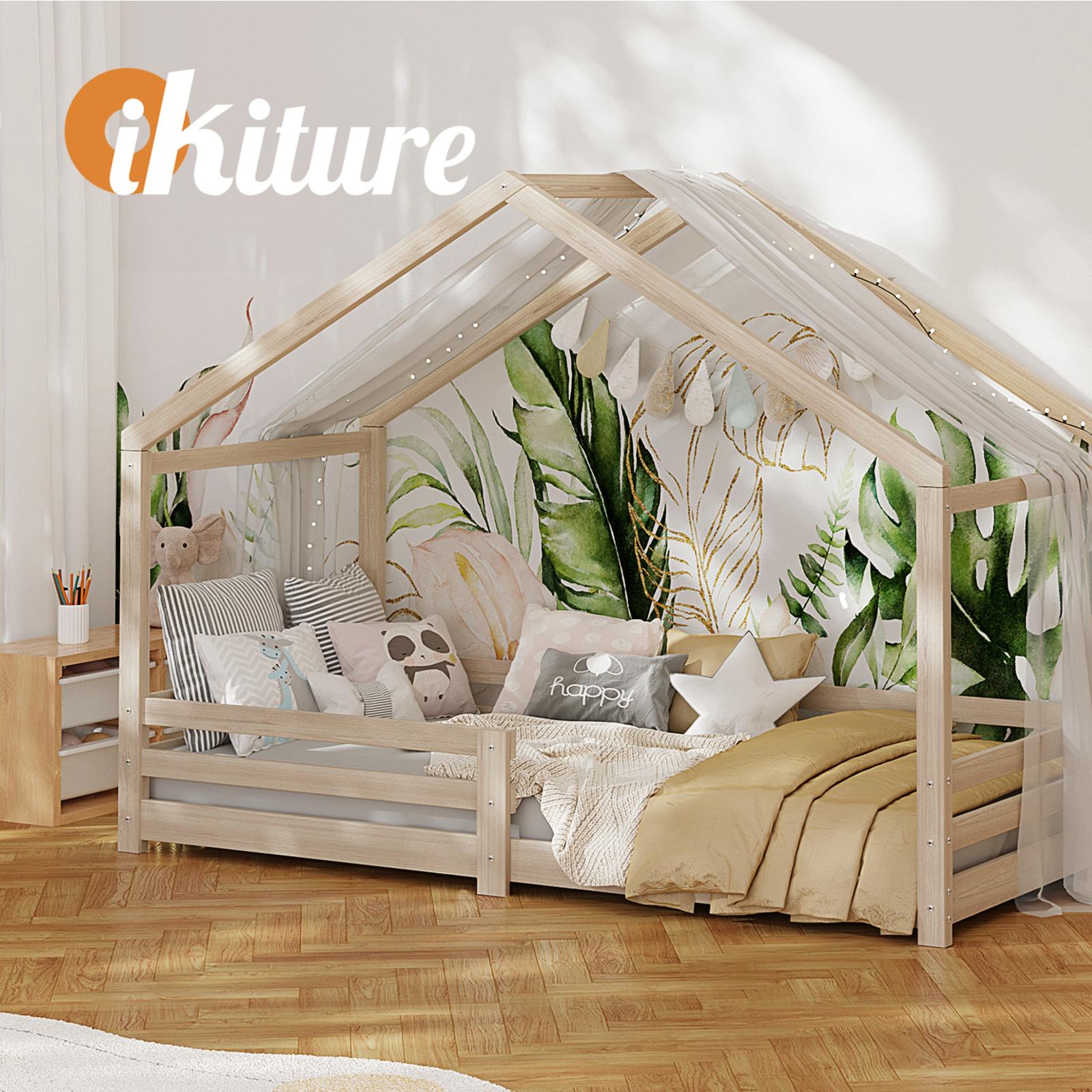 Oikiture Bed Frame Wooden Single Size Timber House Frame - Sunyee