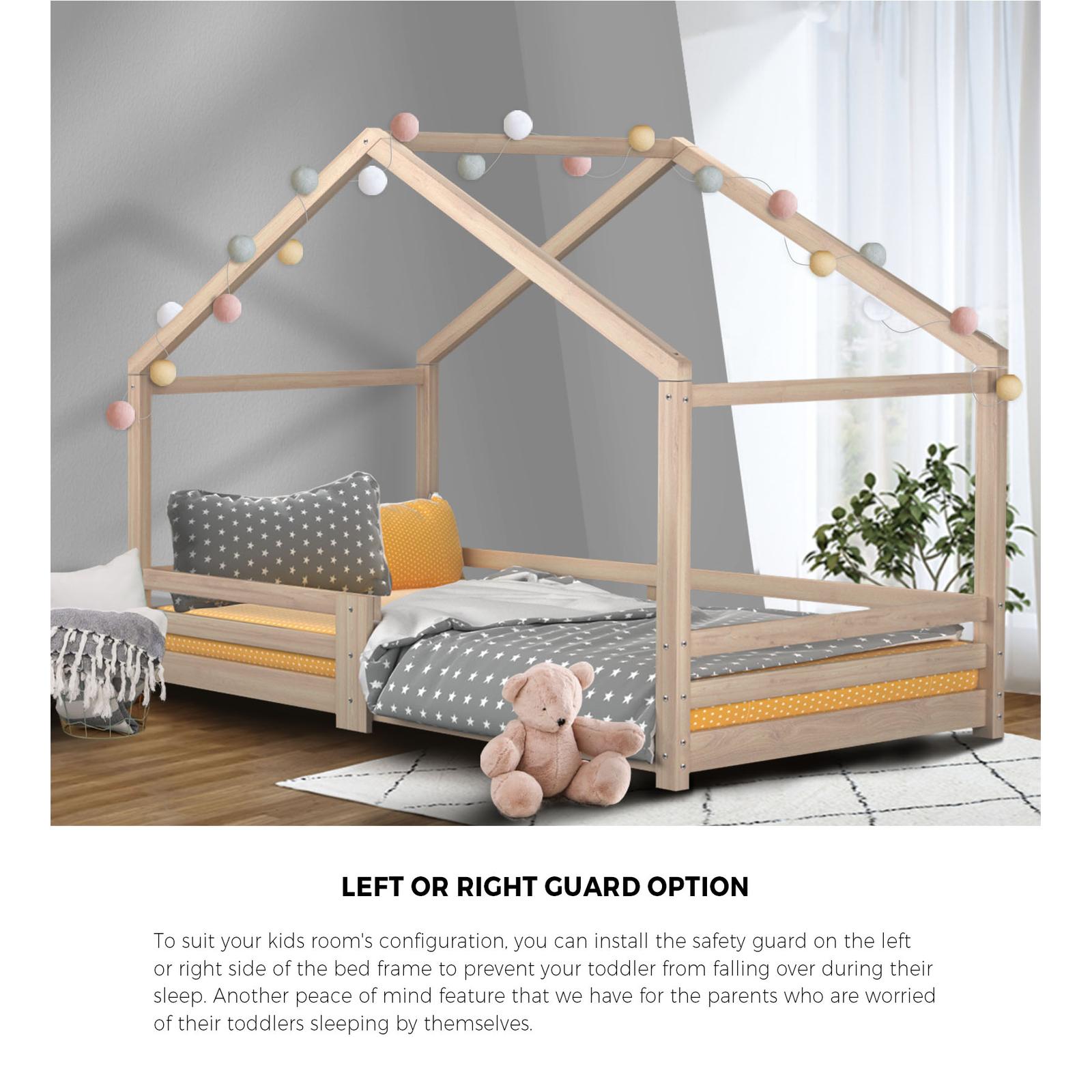 Oikiture Bed Frame Wooden Single Size Timber House Frame - Sunyee