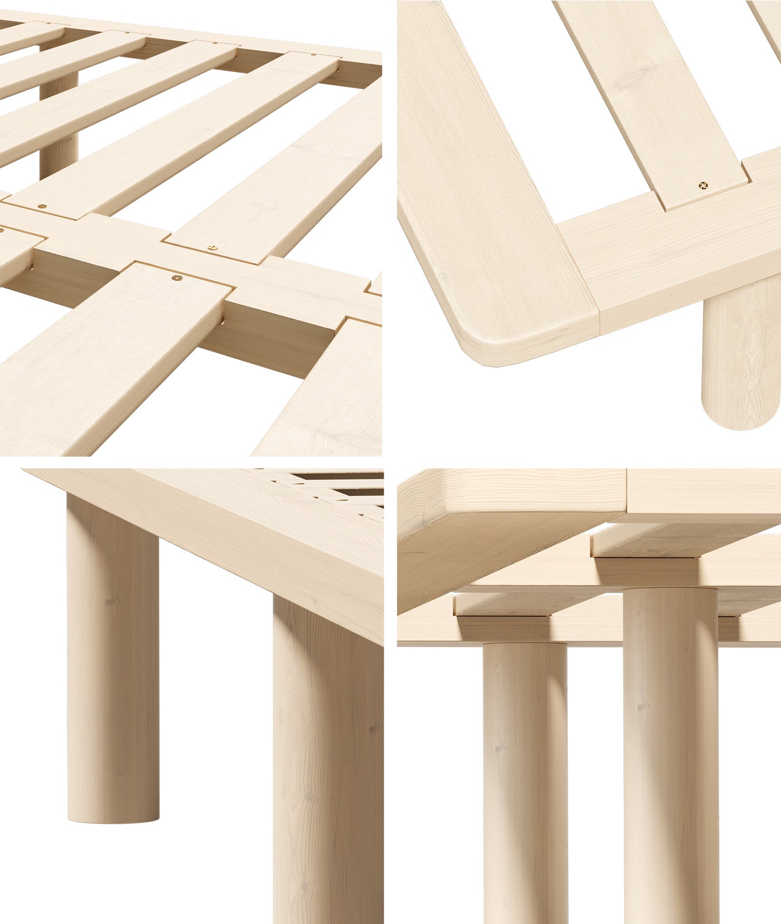 Oikiture Bed Frame Double Size Wooden Bed Base Platform Timber - Sunyee