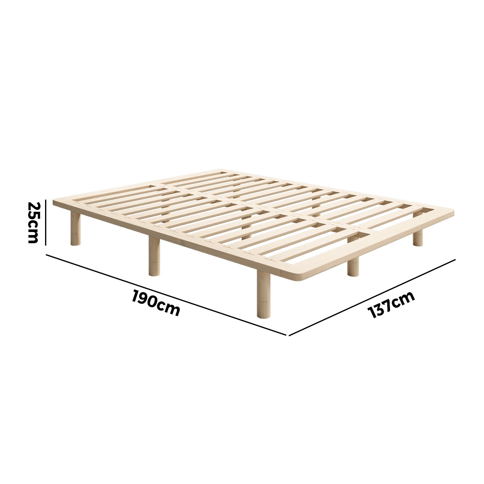Oikiture Bed Frame Double Size Wooden Bed Base Platform Timber - Sunyee