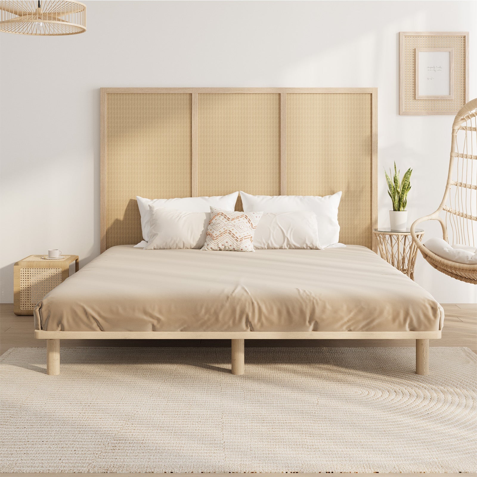 Oikiture Bed Frame King Size Wooden Bed Base Platform Timber - Sunyee