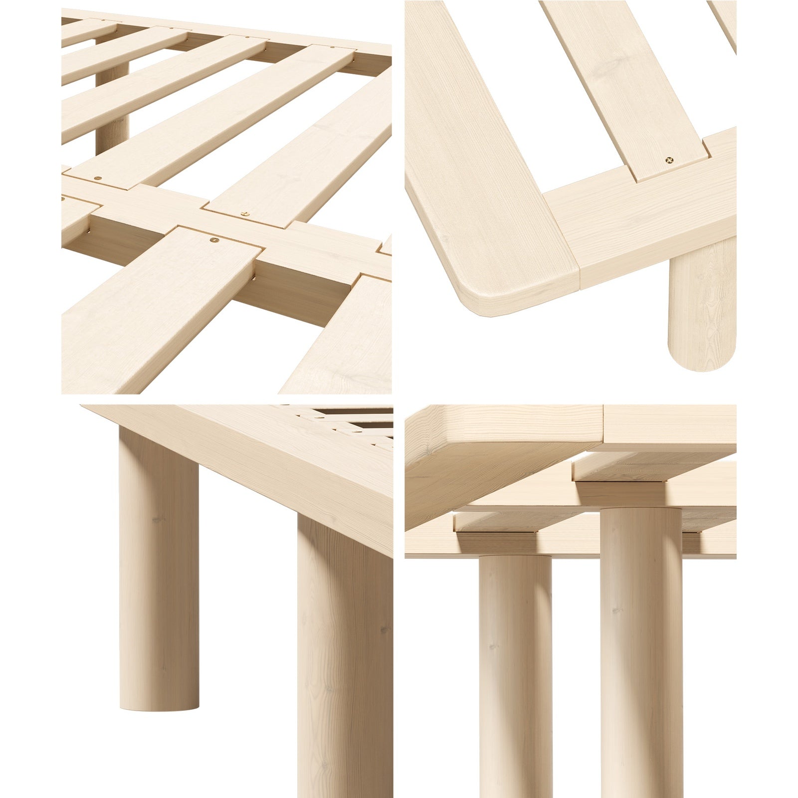 Oikiture Bed Frame King Size Wooden Bed Base Platform Timber - Sunyee