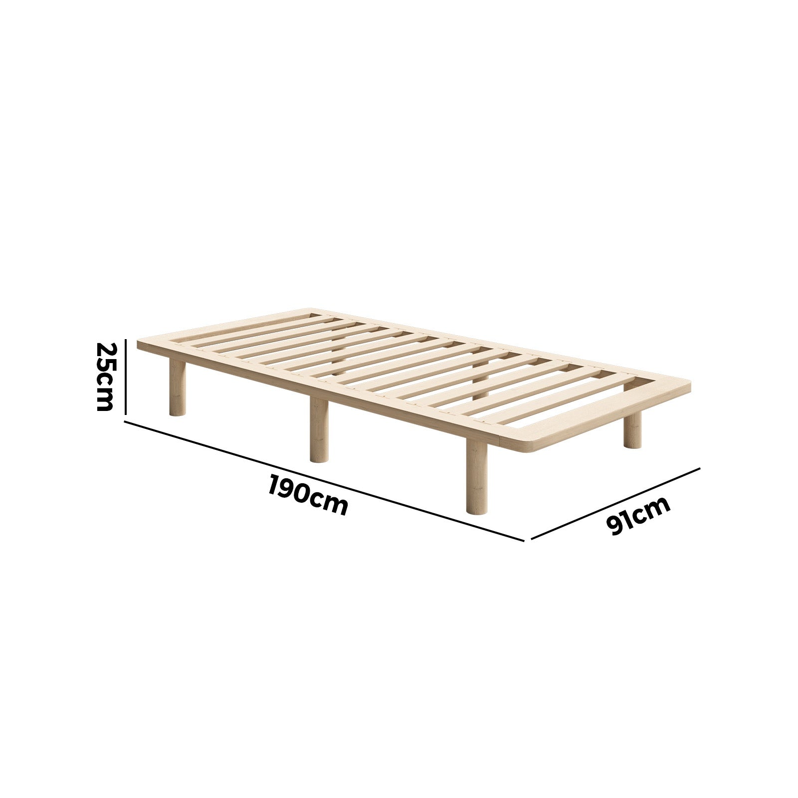Oikiture Bed Frame Single Size Wooden Bed Base Platform Timber - Sunyee