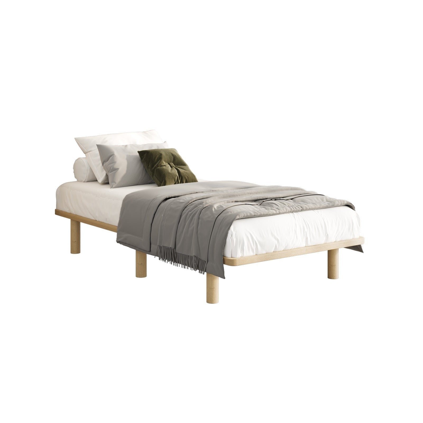Oikiture Bed Frame Single Size Wooden Bed Base Platform Timber - Sunyee