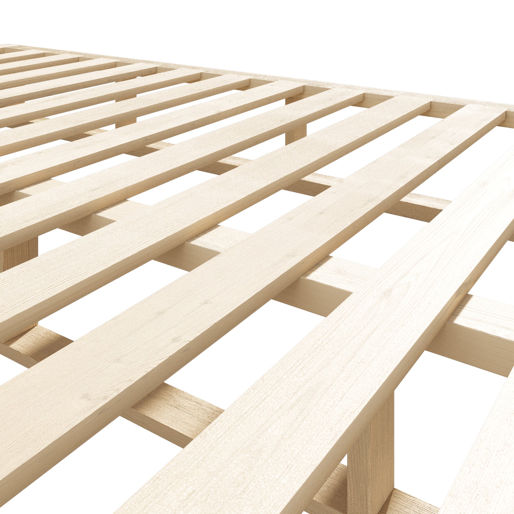 Oikiture Bed Frame Double Size Wooden Bed Base Platform - Sunyee