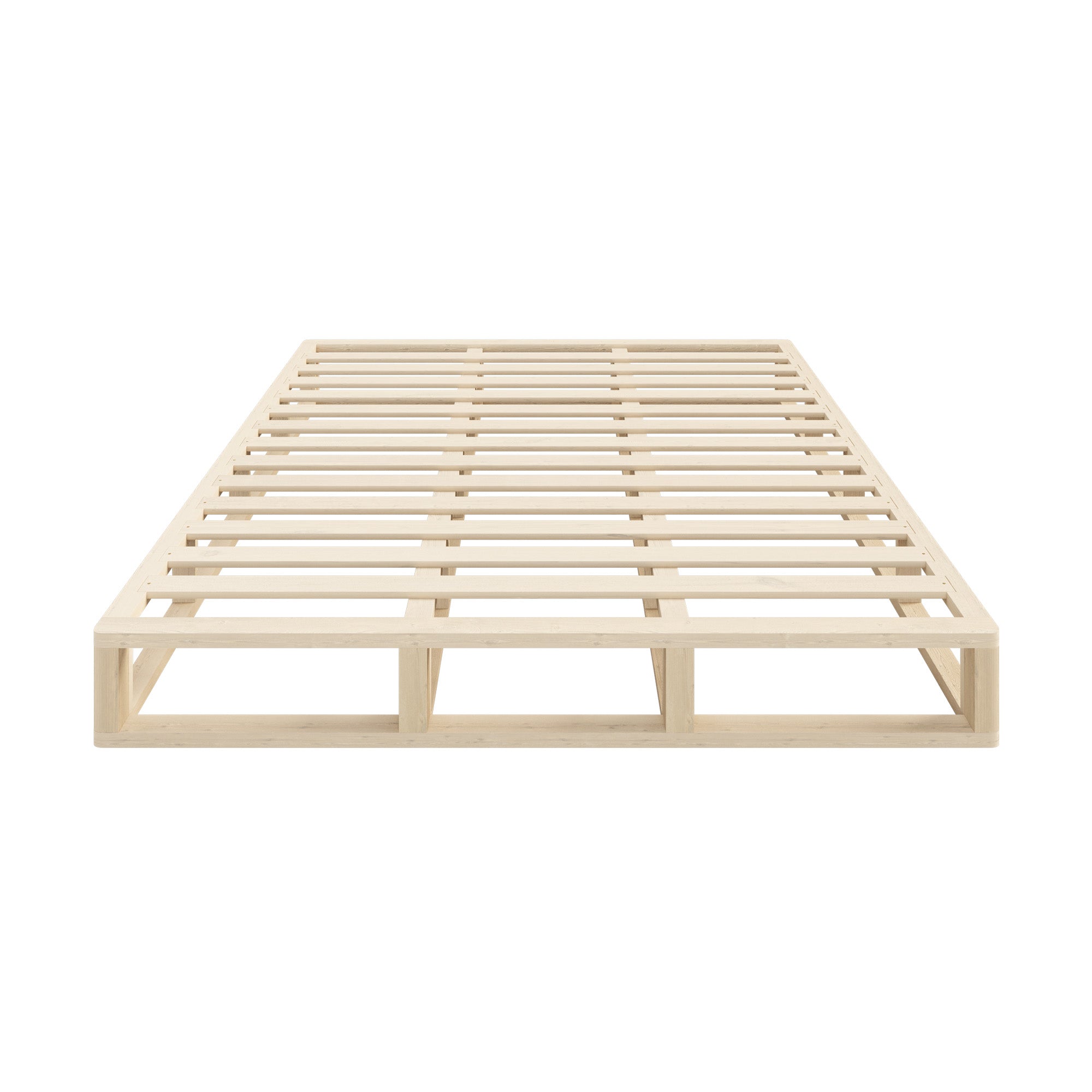 Oikiture Bed Frame King Size Wooden Bed Base Platform Cage-like - Sunyee