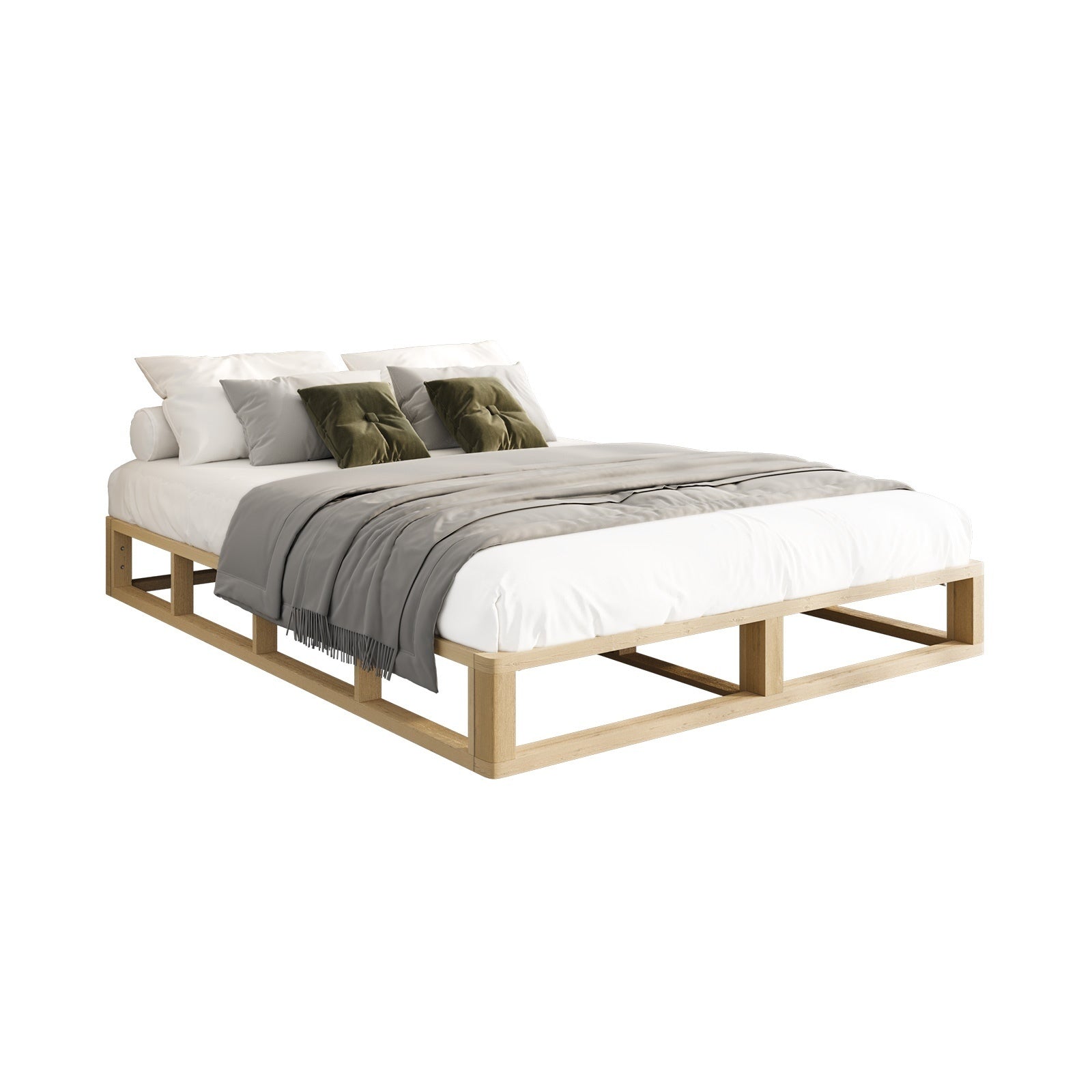 Oikiture Bed Frame Queen Double King Single Wooden Bed Base Platform - Sunyee