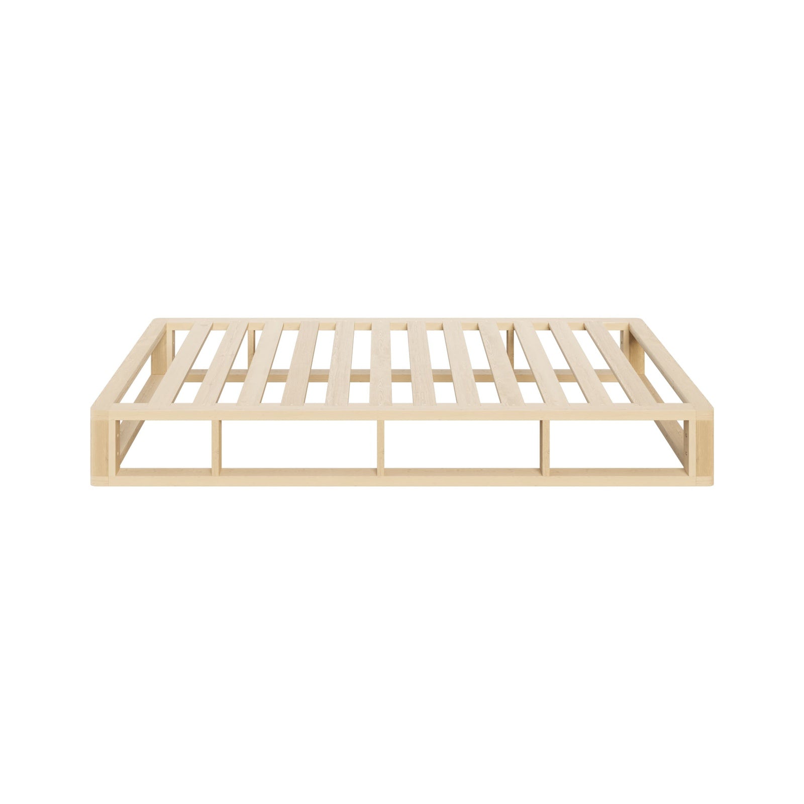 Oikiture Bed Frame Single Size Wooden Bed Base Platform Cage-like Base - Sunyee