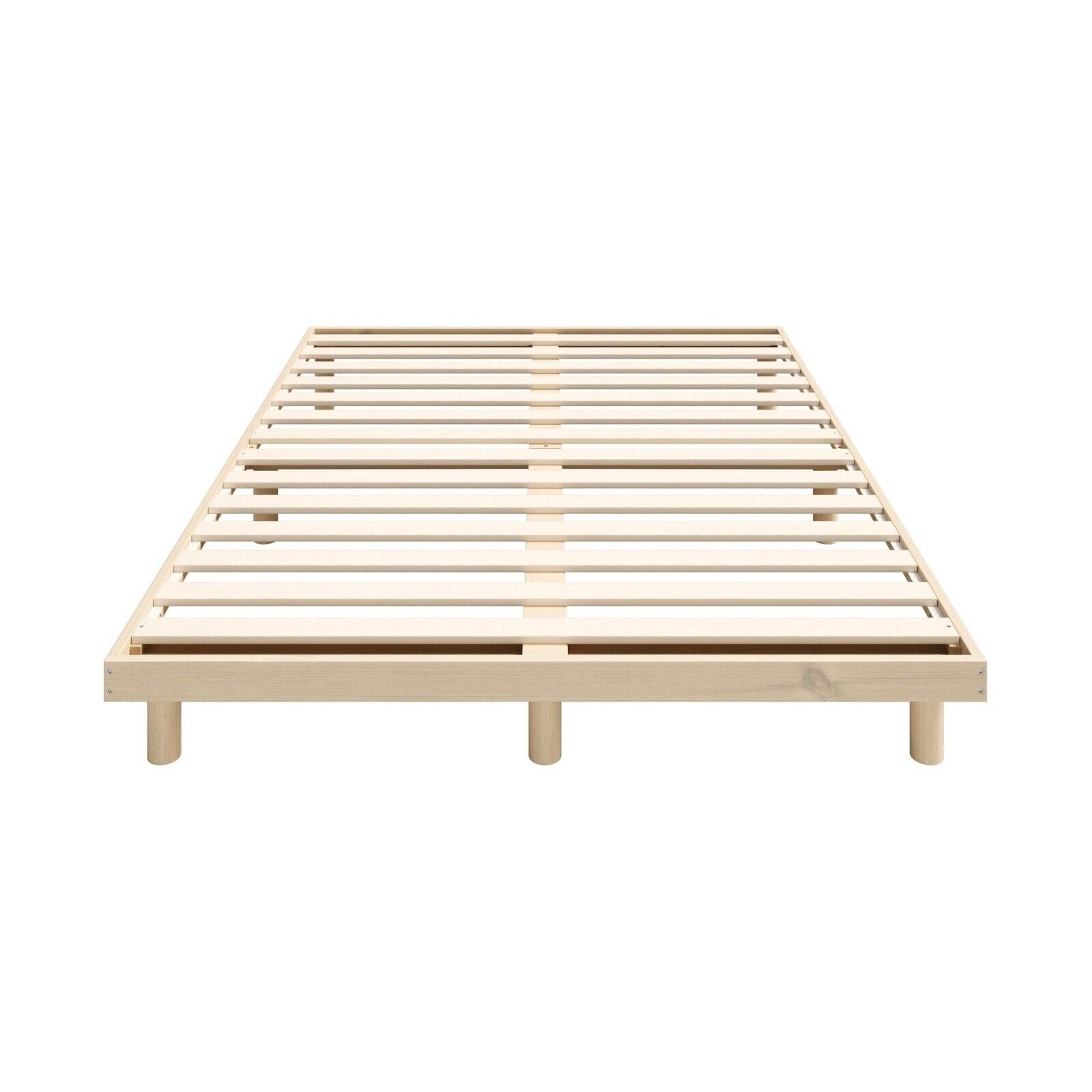 Oikiture Bed Frame Double Size Wooden Base Bed Platform Solid Wood Slats - Sunyee